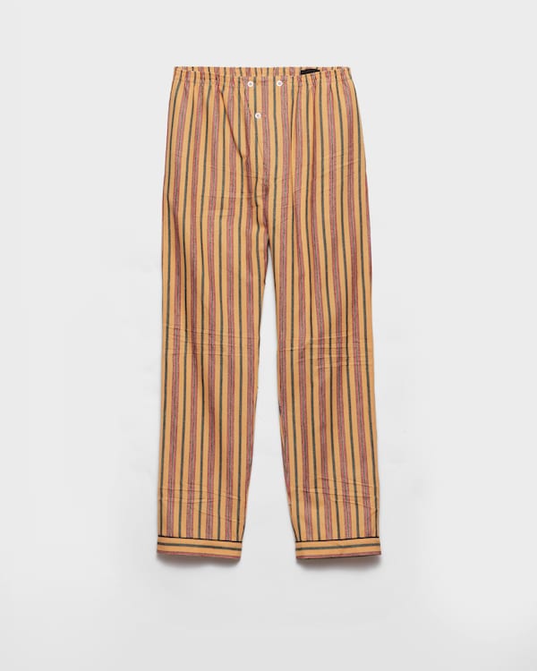 Pantalones de algodón a rayas - Cognac/Rojo Pantalones de algodón a rayas - Cognac/Rojo