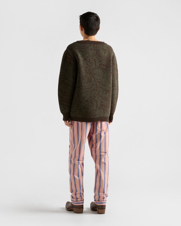 Striped cotton pants - Blue/Alabaster Pink Striped cotton pants - Blue/Alabaster Pink