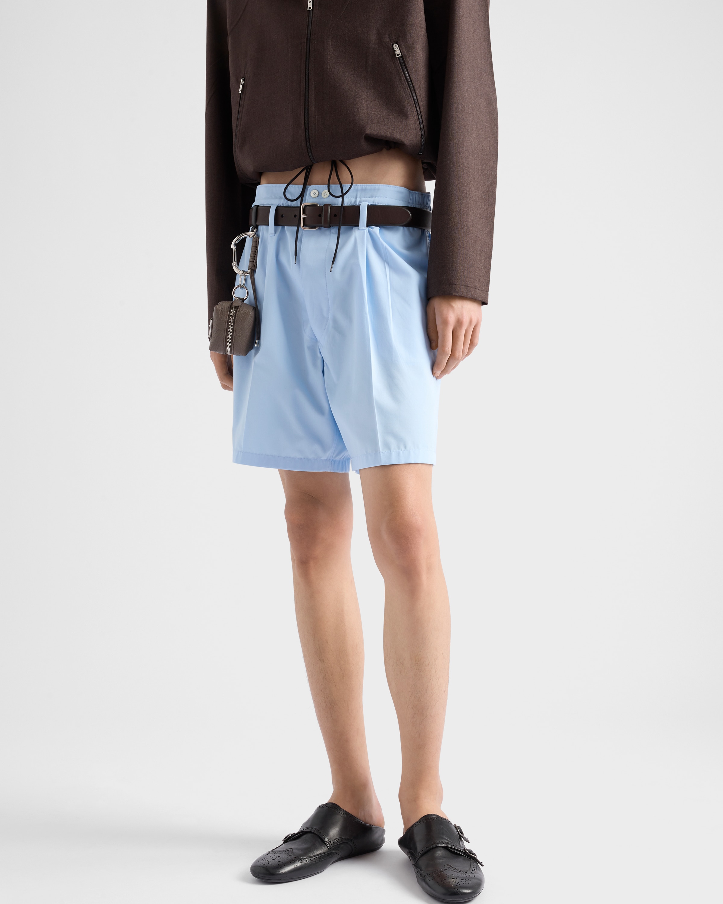Prada Bermudas Aus Popeline In Himmelblau