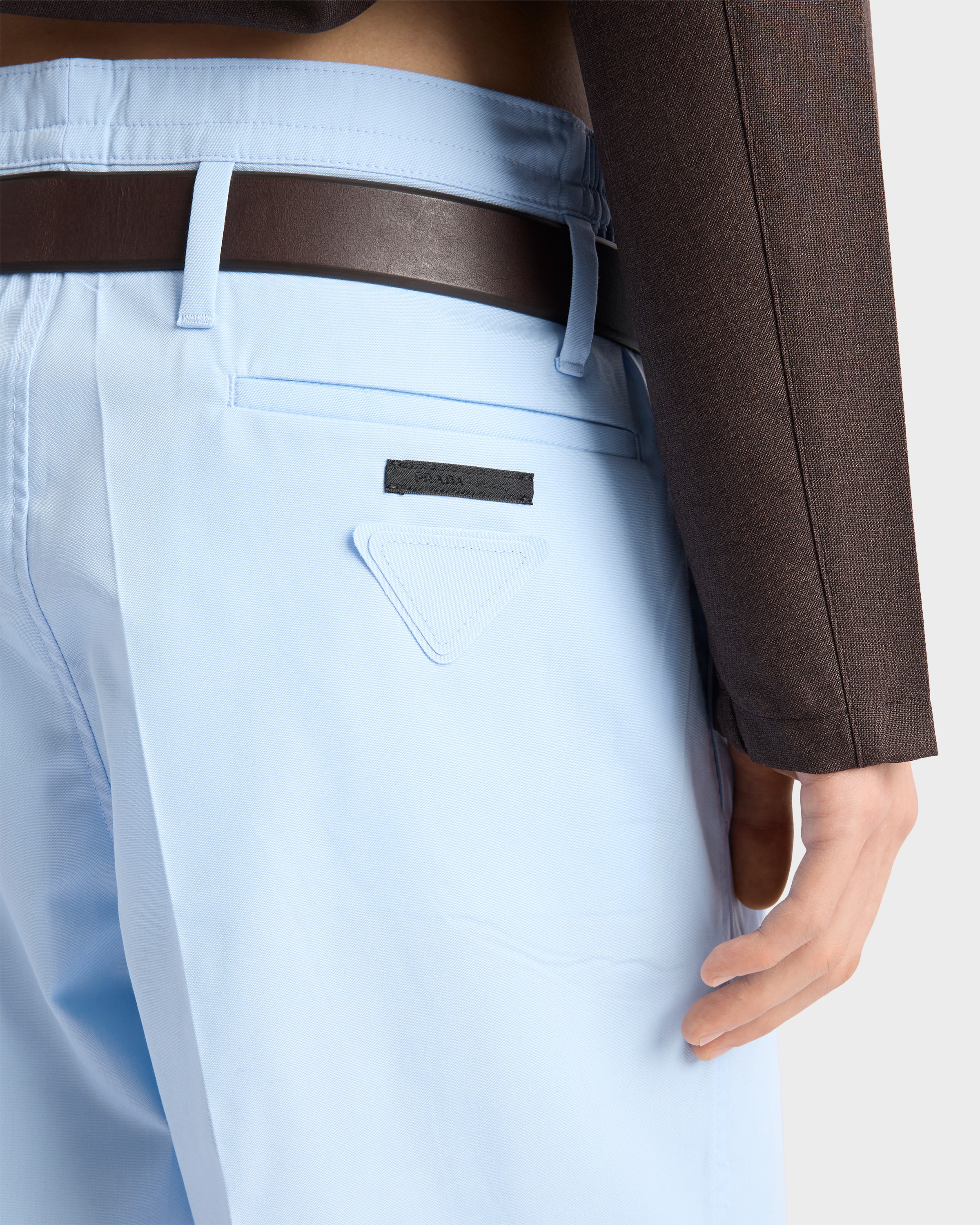 Prada Bermudas Aus Popeline In Himmelblau