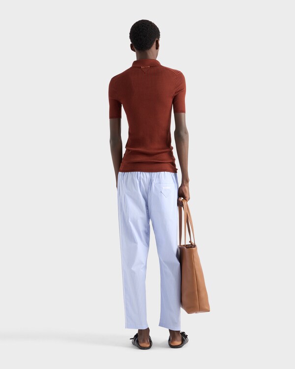 Pantalon en coton rayé - Bleu/Blanc Pantalon en coton rayé - Bleu/Blanc