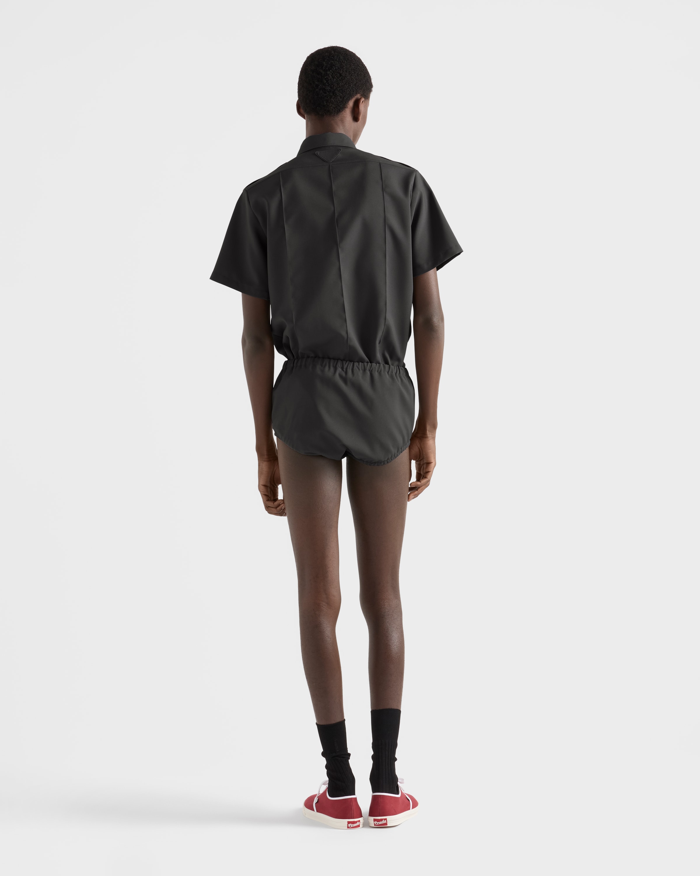 Iron Gray Technical Fabric Shorts | PRADA