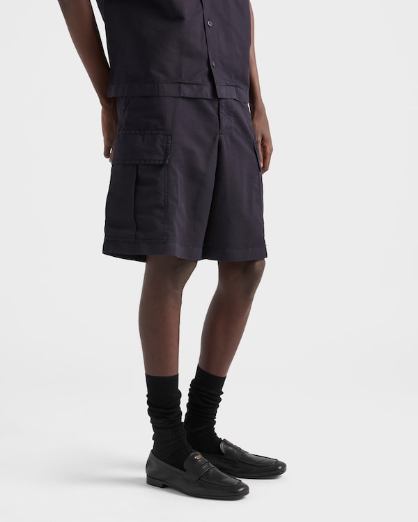 برمودا من القطن والحرير - أزرق برمودا من القطن والحرير - أزرق