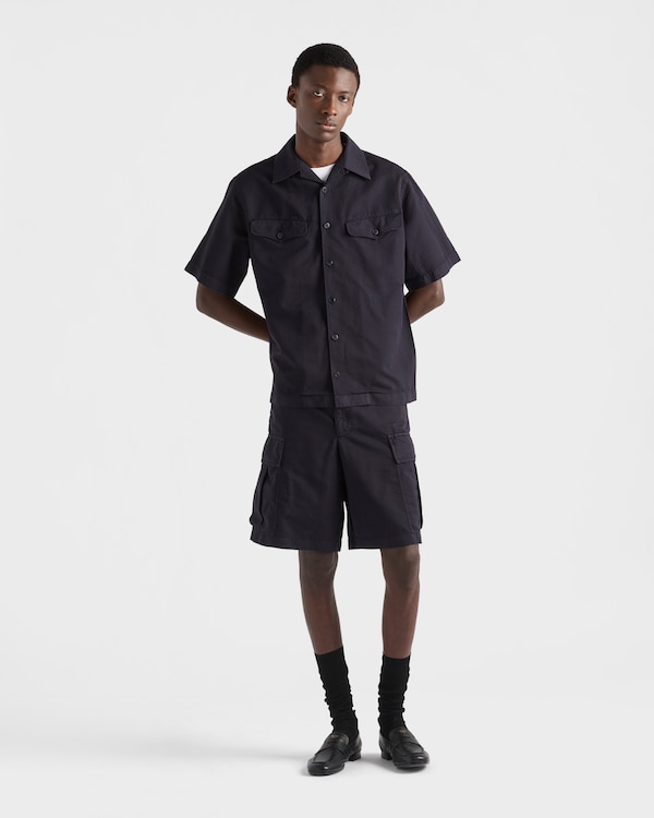 برمودا من القطن والحرير - أزرق برمودا من القطن والحرير - أزرق