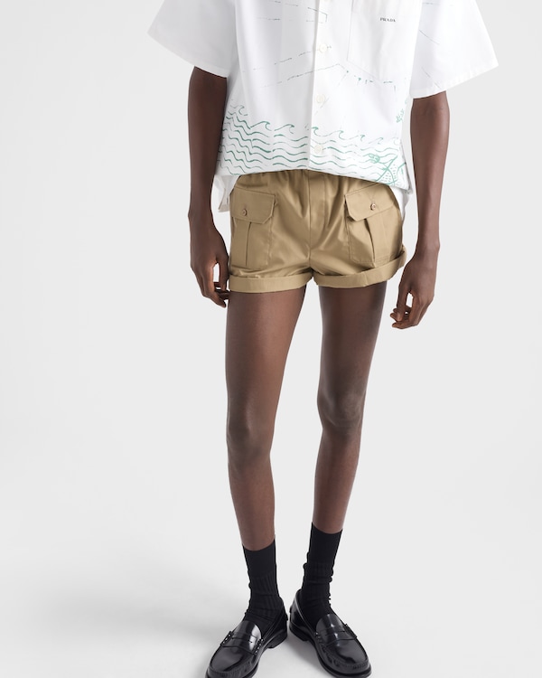 Cotton poplin Bermudas - 카키 Cotton poplin Bermudas - 카키