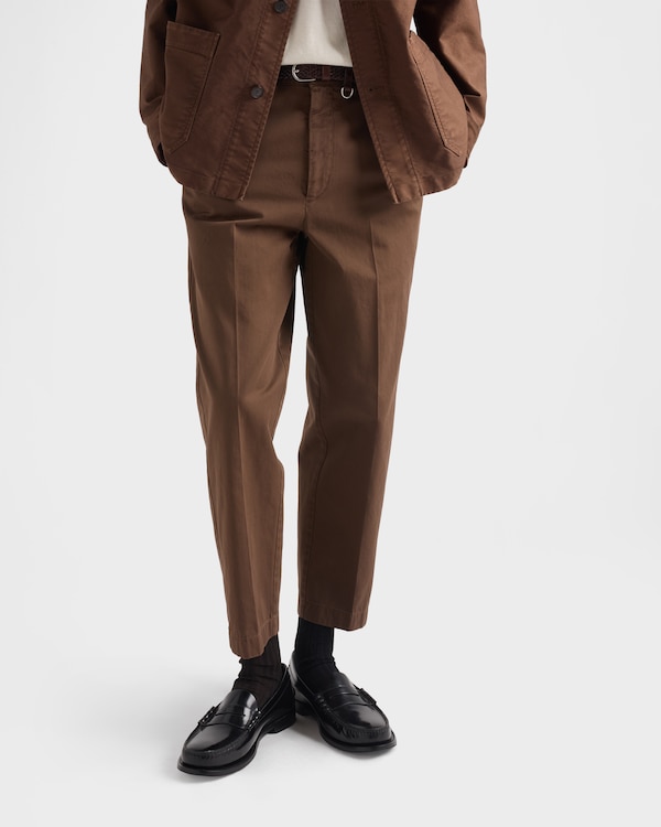 Cotton gabardine pants - Tobacco Cotton gabardine pants - Tobacco