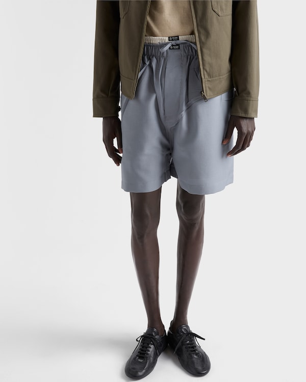 Mohair wool Bermudas - Cloudy Gray Mohair wool Bermudas - Cloudy Gray