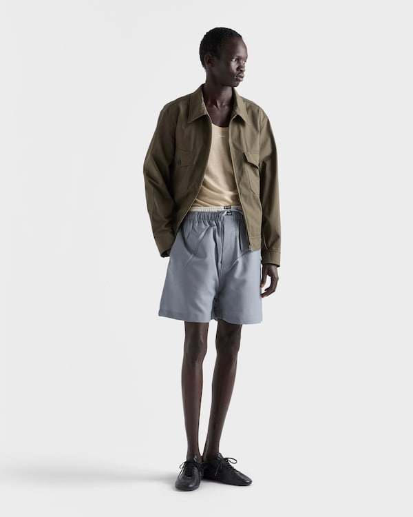 Mohair wool Bermudas - Cloudy Gray Mohair wool Bermudas - Cloudy Gray