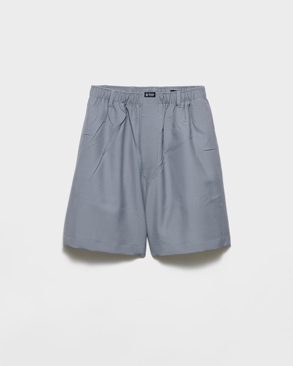 Mohair wool Bermudas - Cloudy Gray Mohair wool Bermudas - Cloudy Gray