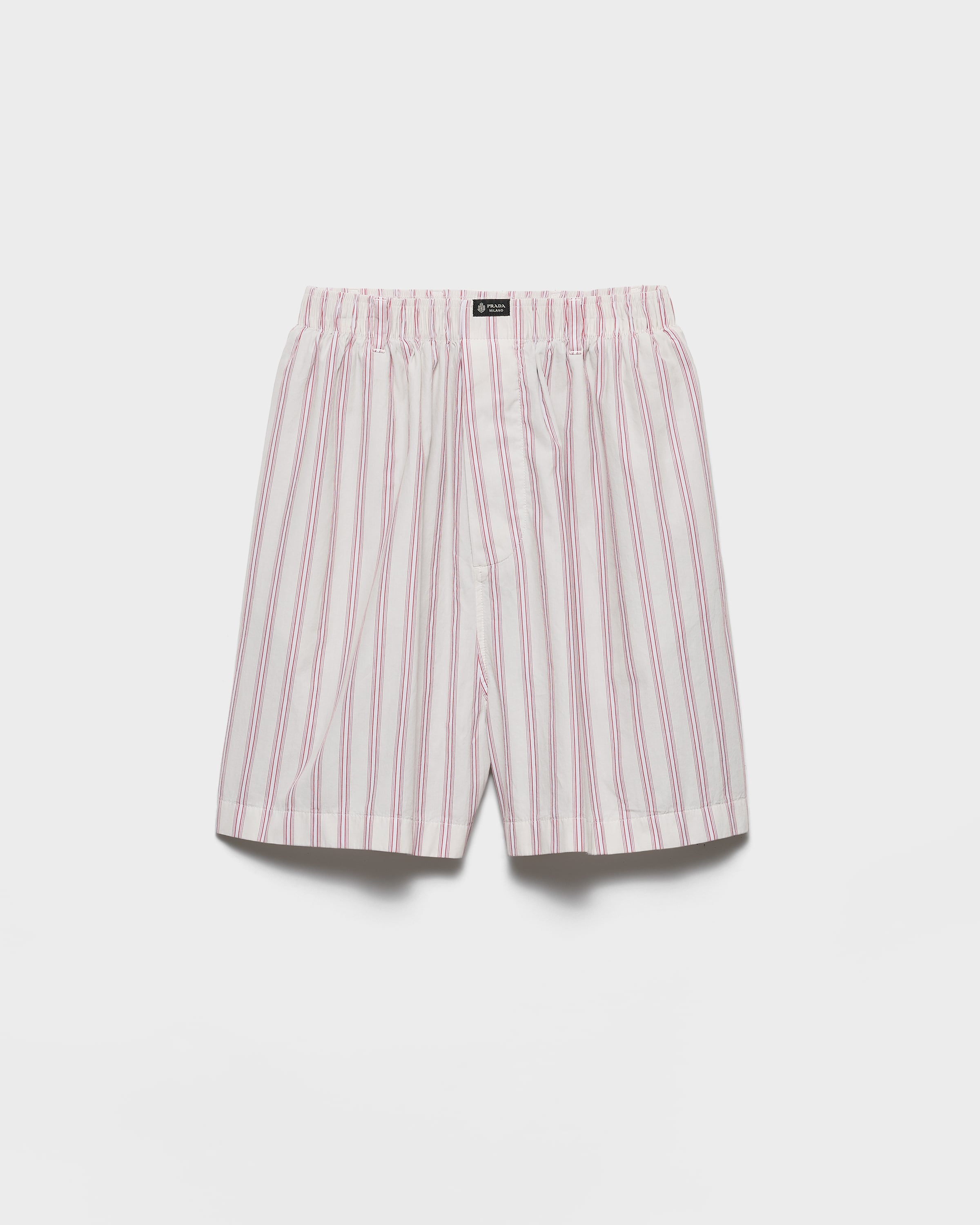 Ivory/tamarind Poplin Bermudas | PRADA - United States