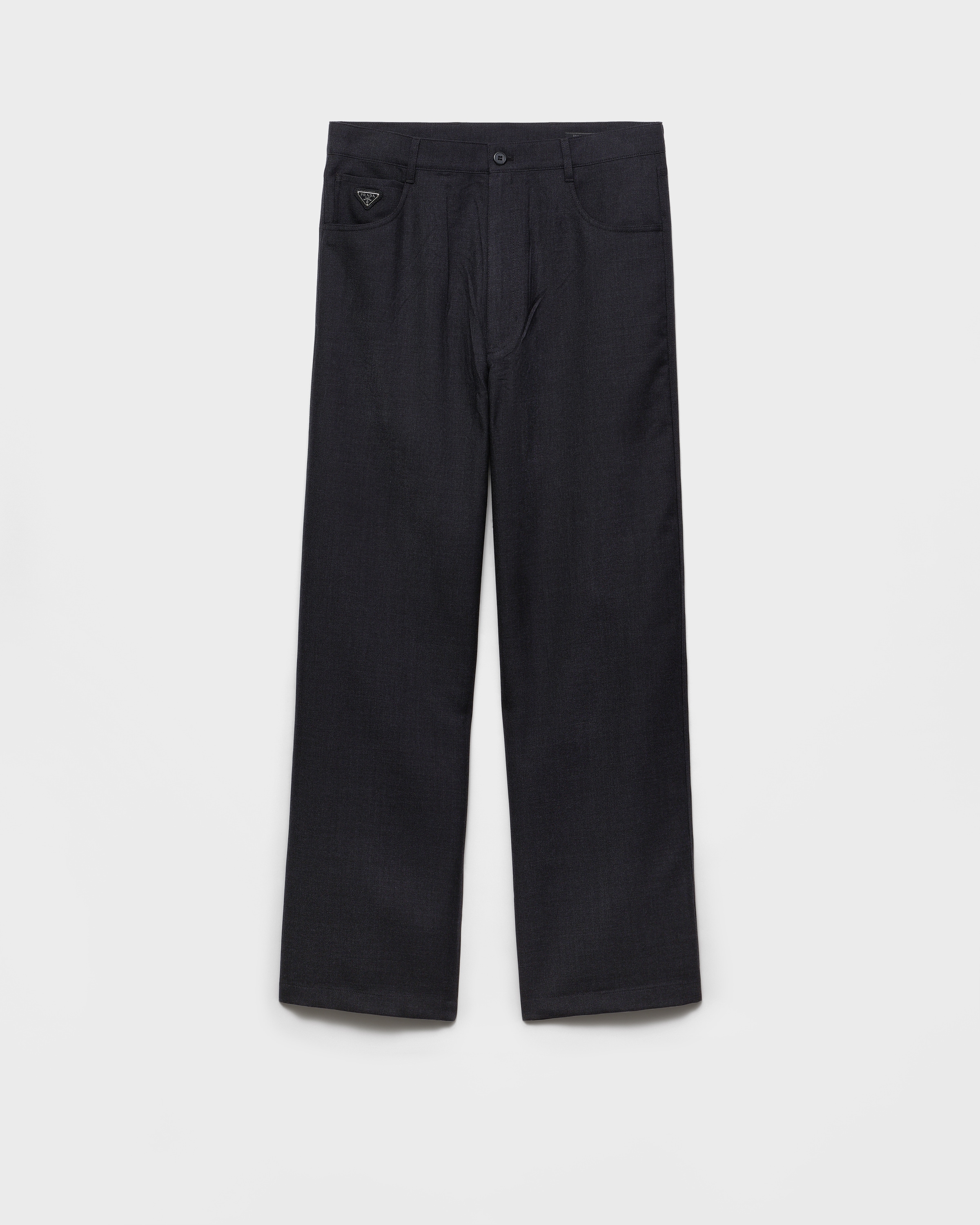 Anthracite Gray Wool Pants | PRADA - Singapore
