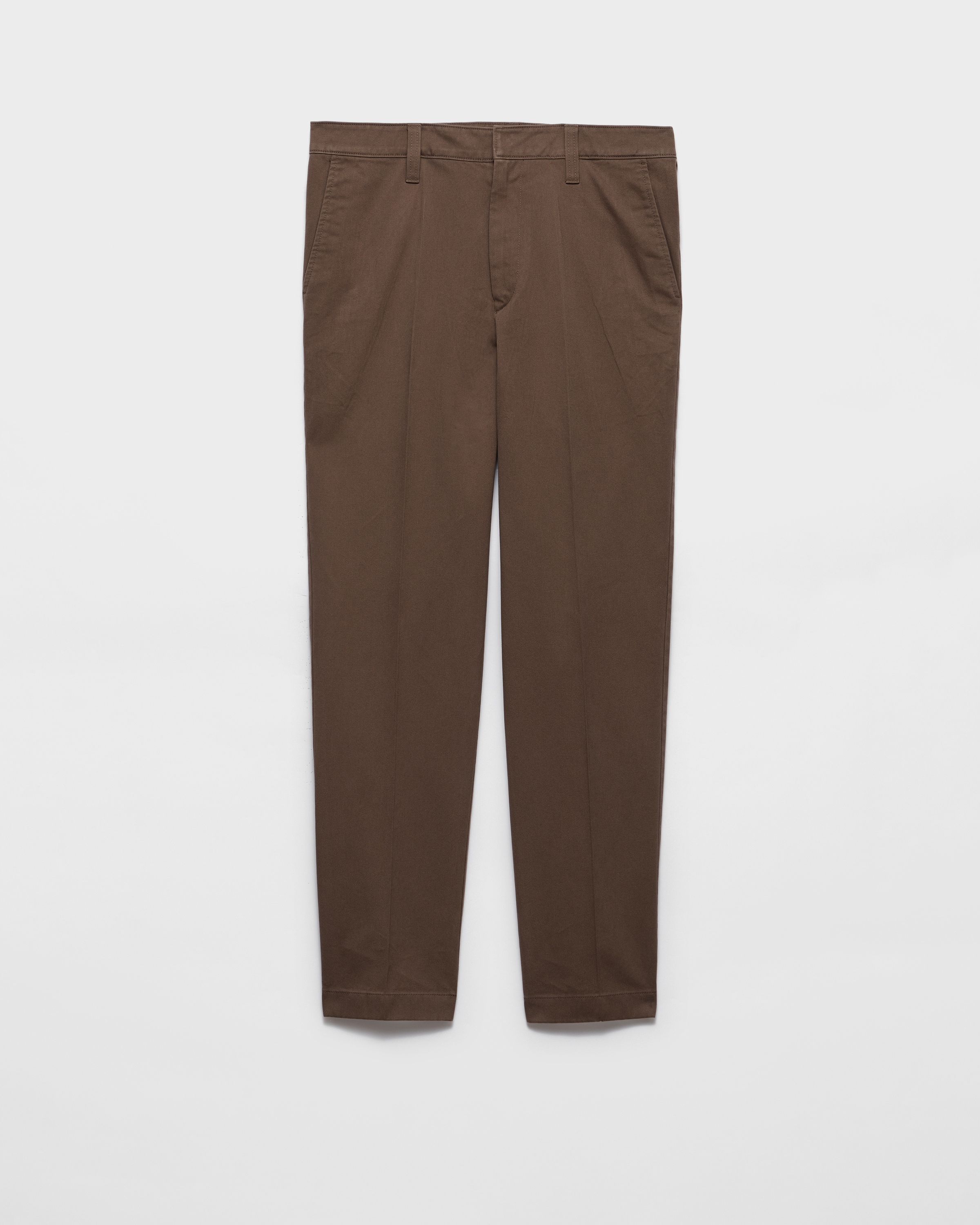Bamboo Gray Washed Cotton Pants | PRADA