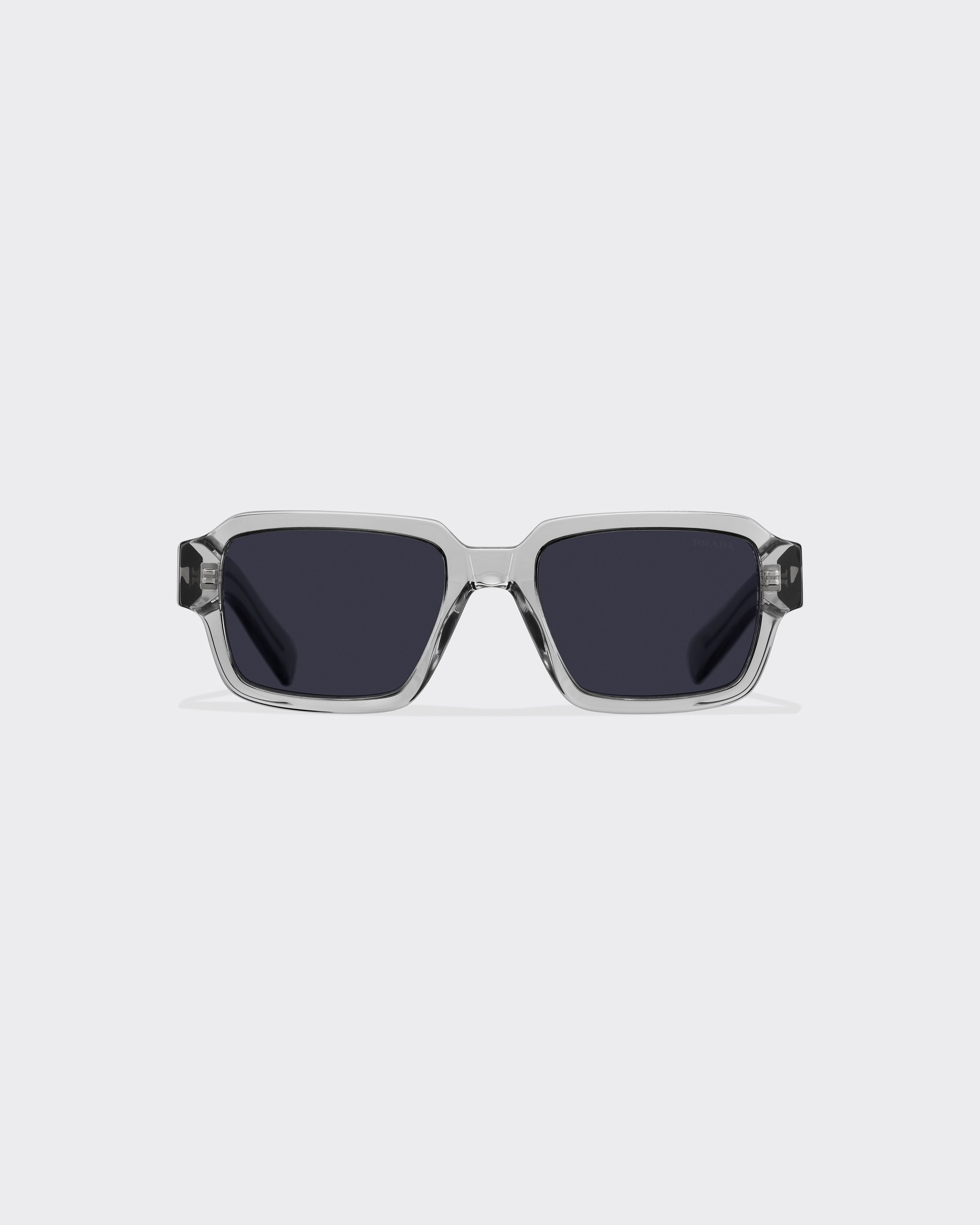 Prada Men's Clear Acetate Rectangle Sunglasses