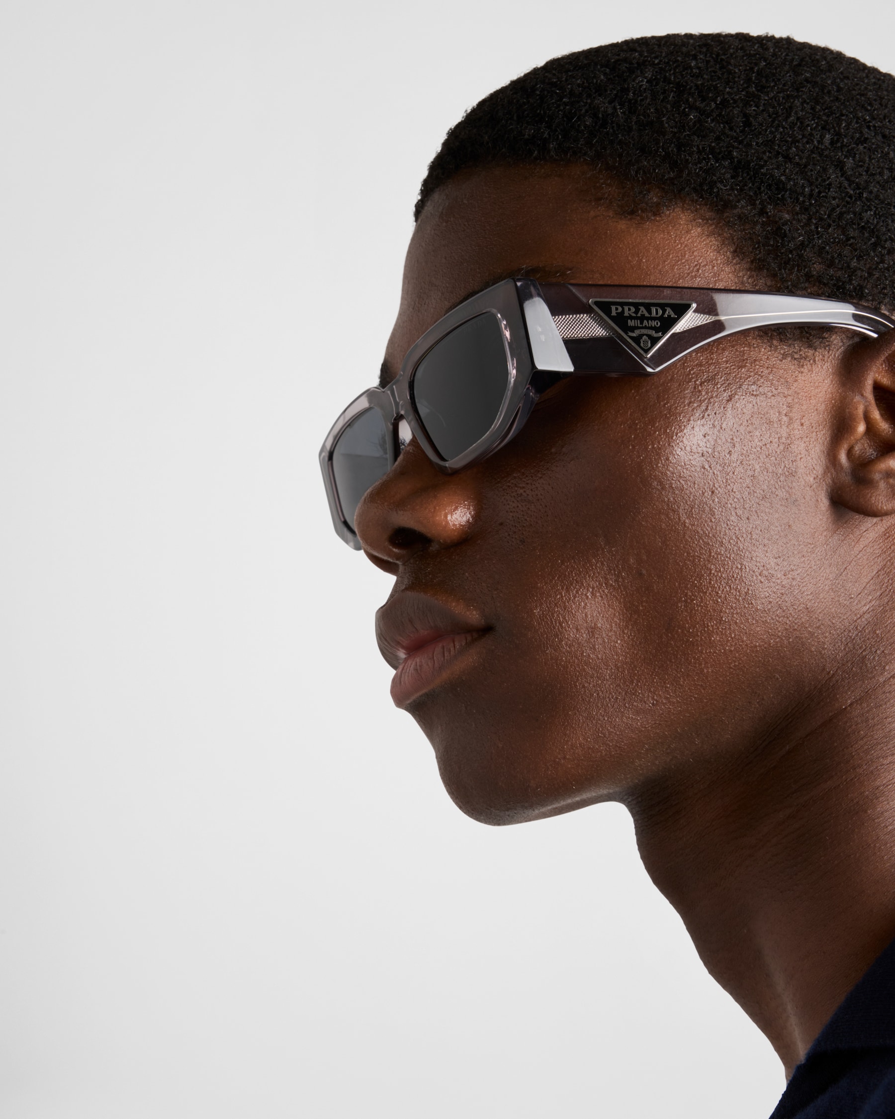 Graphite Triangle Graphite Lenses Sunglasses With Triangle Logo | PRADA - United States