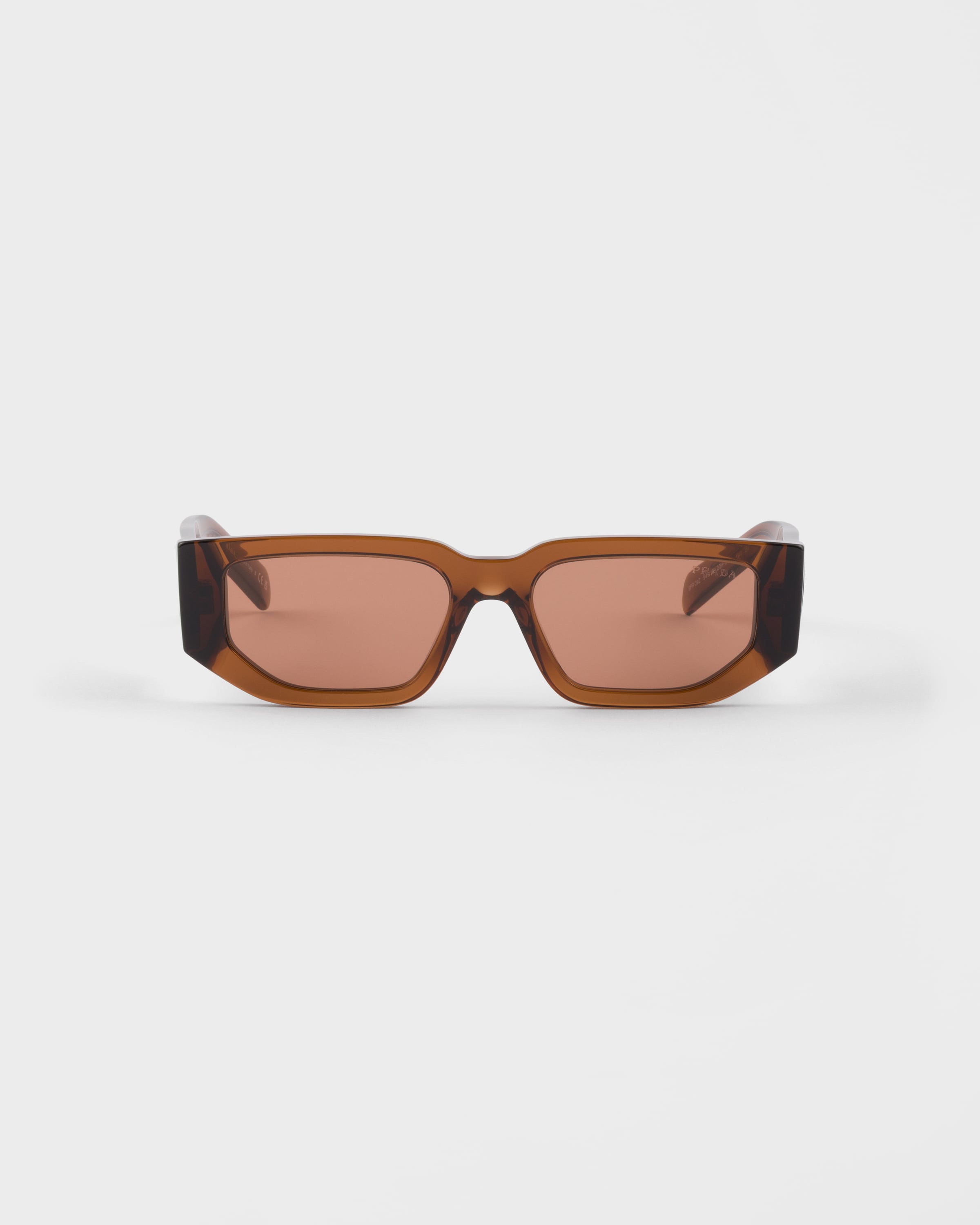 Prada Sunglasses With Triangle Logo In Brown