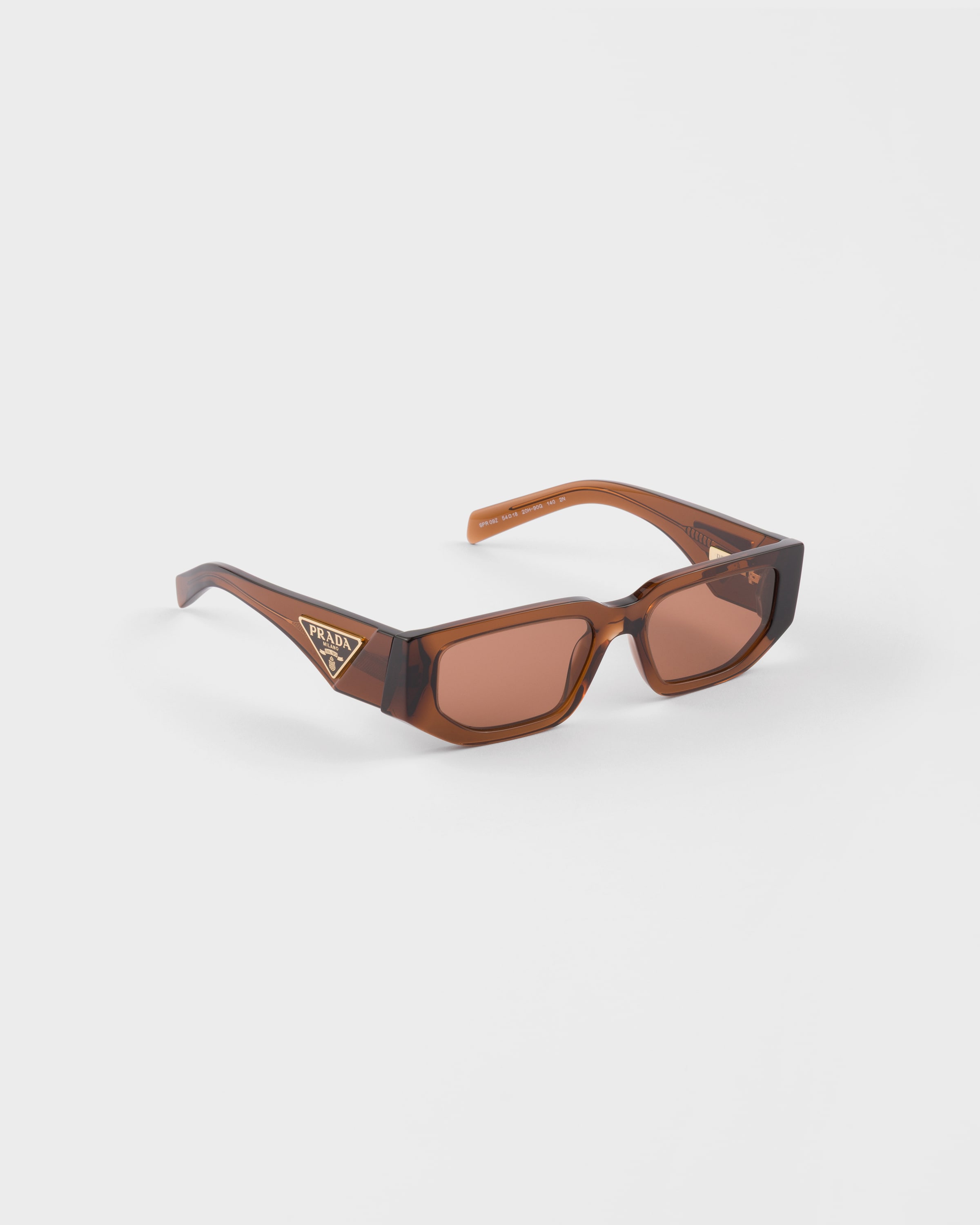 Prada Sunglasses With Triangle Logo In Brown