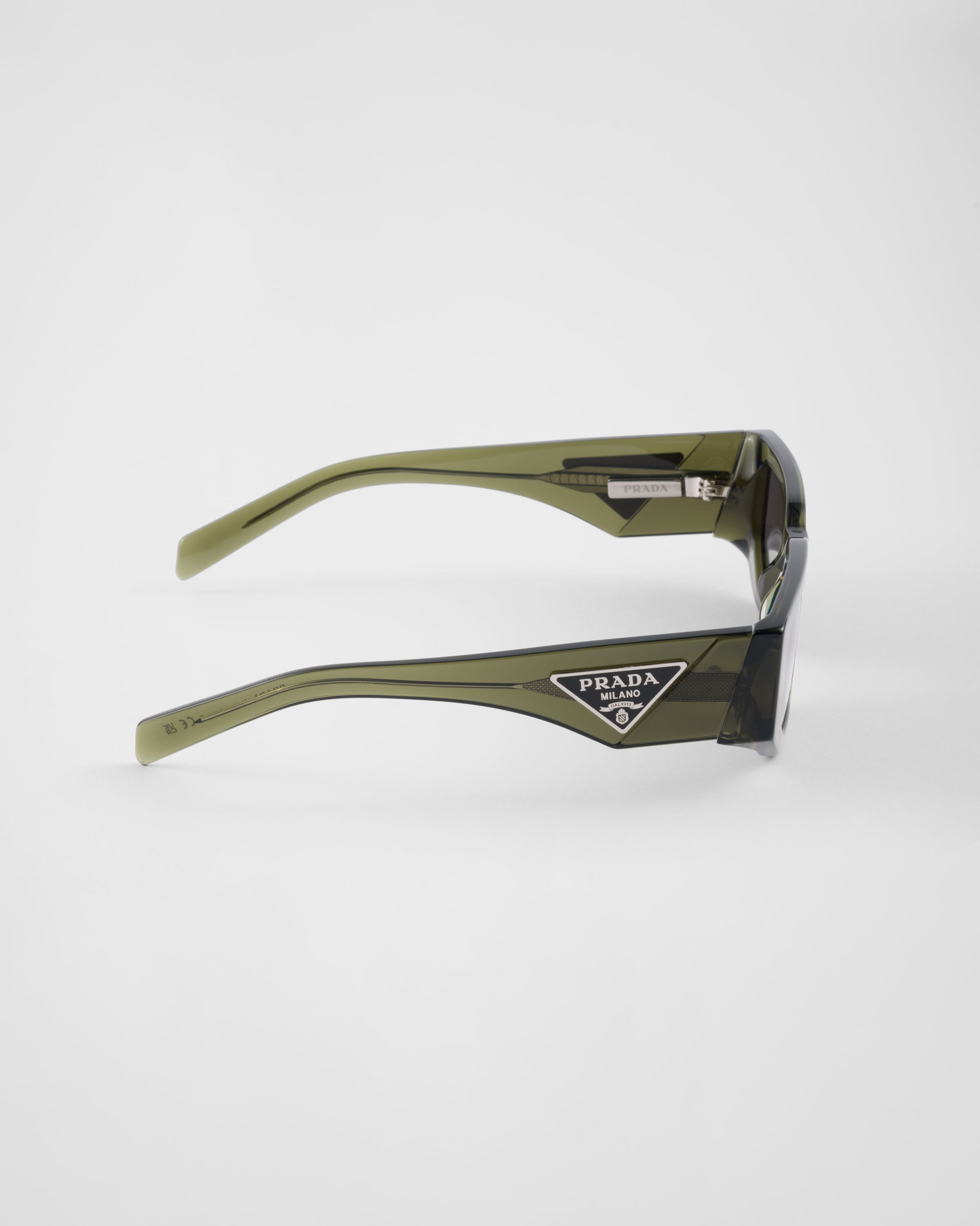 Prada Sunglasses With The Triangle Logo In Carbon Lenses
