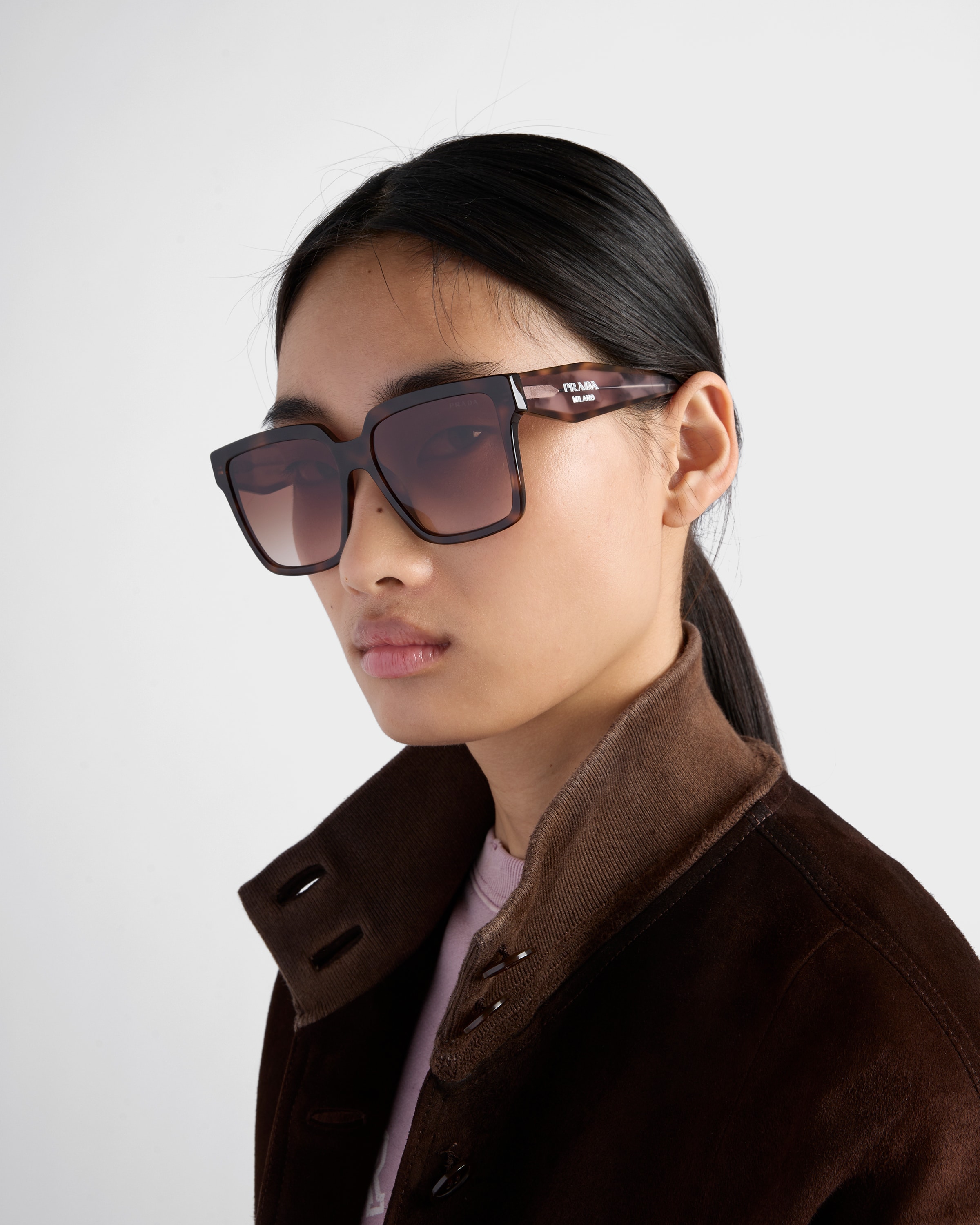 【公式サイト】正規ブランド品通販 Lenses Brown Dark Gradient Opaque Sunglasses logo Prada with 小物