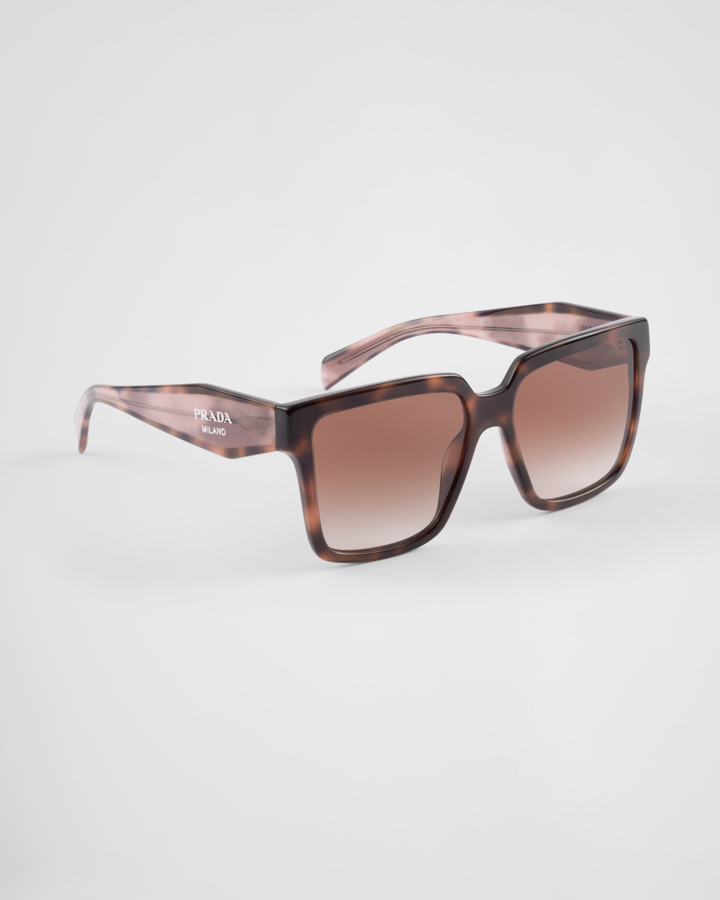 Opaque Gradient Dark Brown Lenses Sunglasses with Prada logo