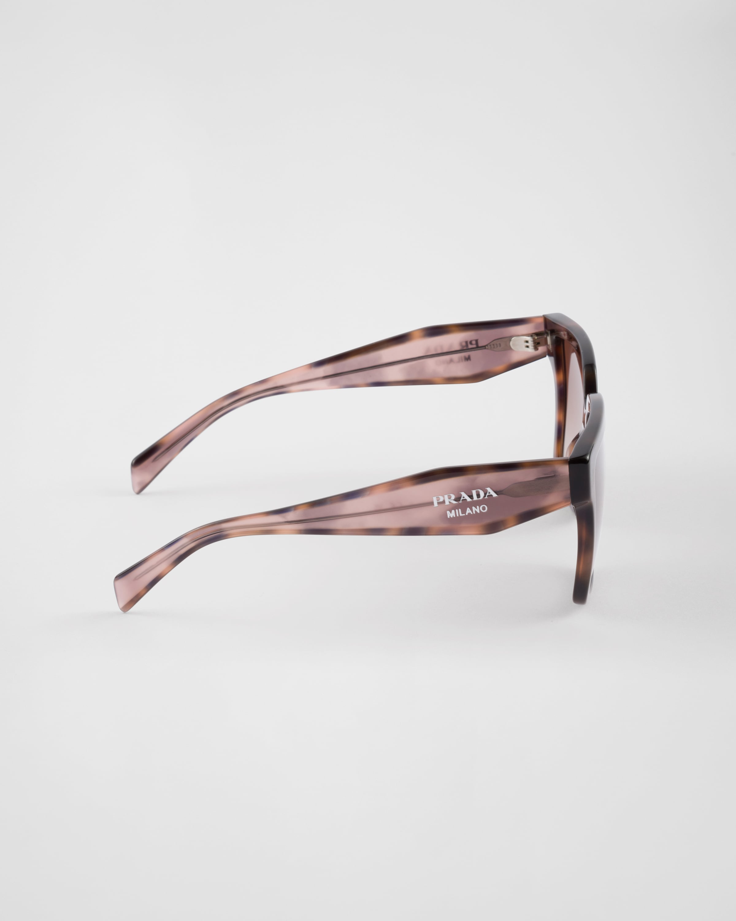 Prada Logo-print Sunglasses In Opaque Gradient Dark Brown Lenses