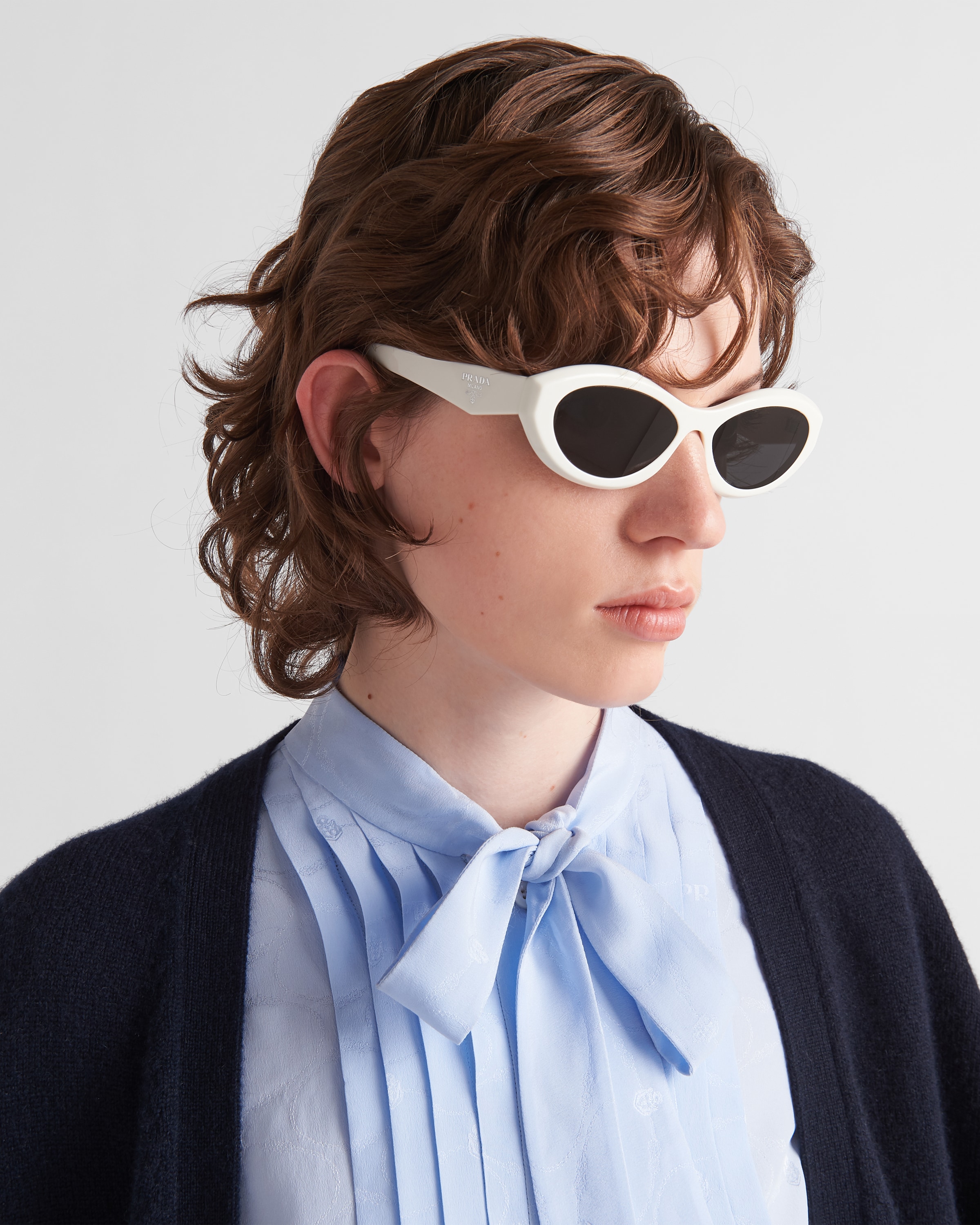 Prada PR 23YS Women's Chunky Square Sunglasses, Black/Grey at John Lewis &  Partners