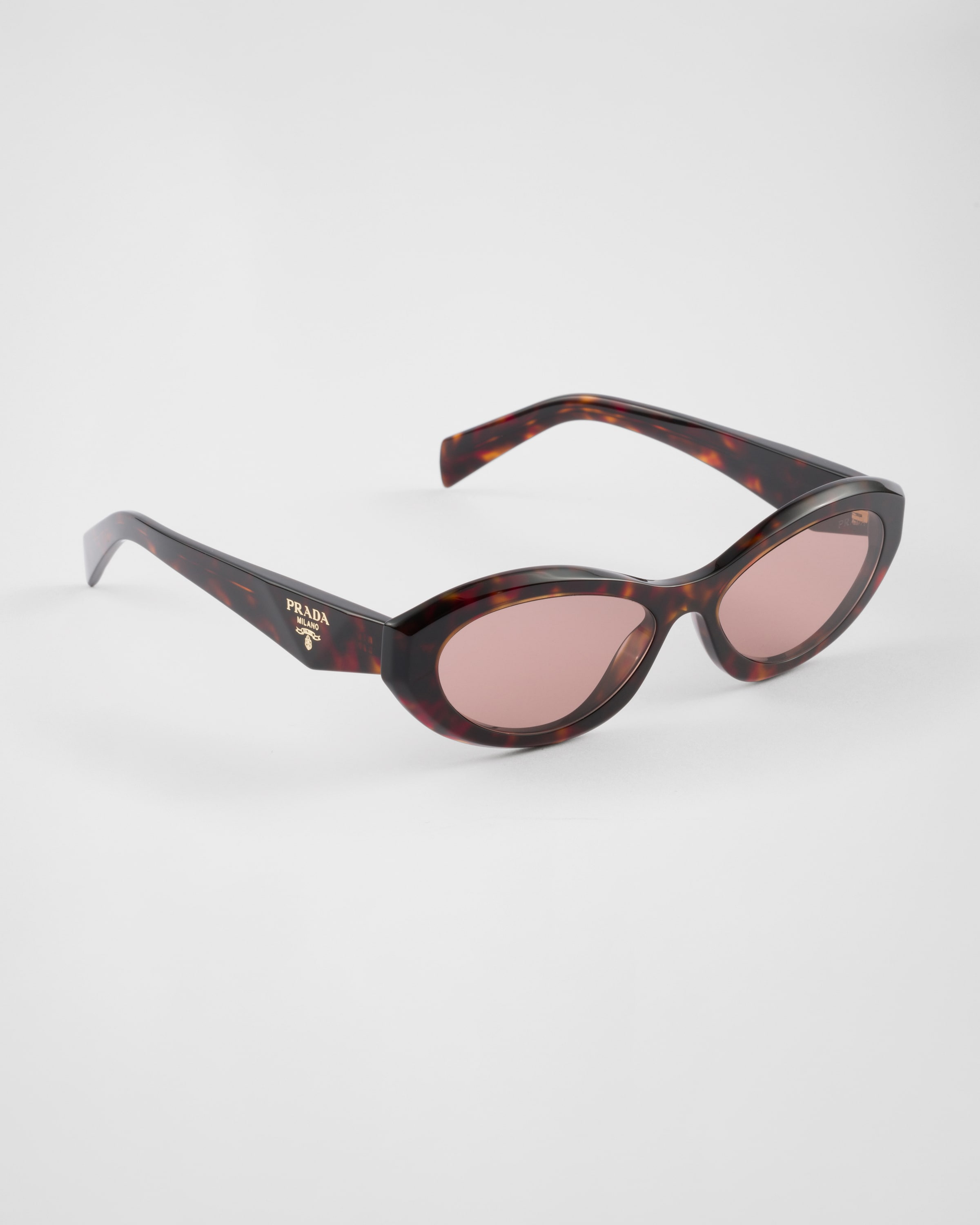 Prada Womens Brown Pr 26zs Oval-frame Acetate Sunglasses In Mahoghany Lenses