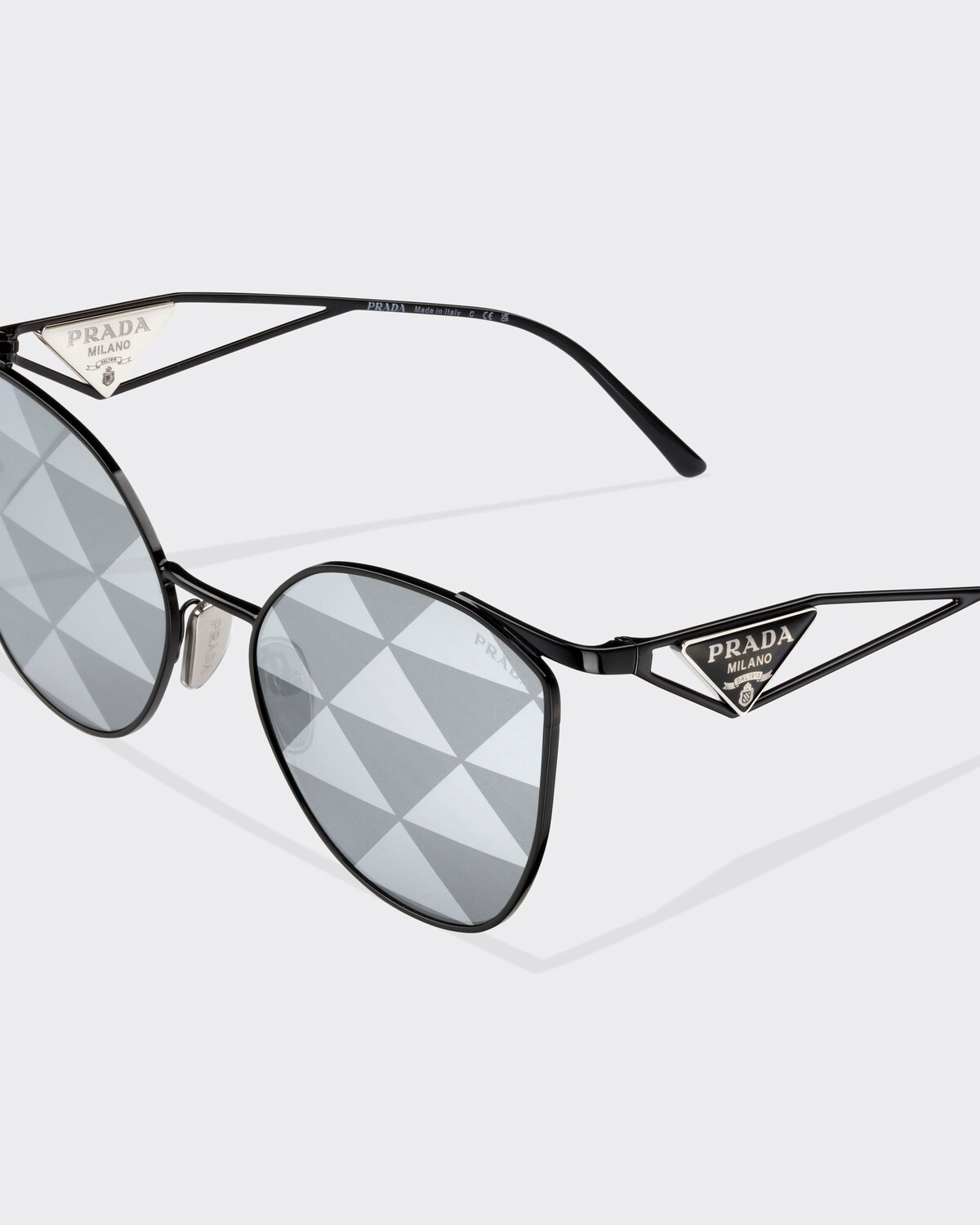 Black Triangle Lenses Sunglasses With Triangle Logo PRADA
