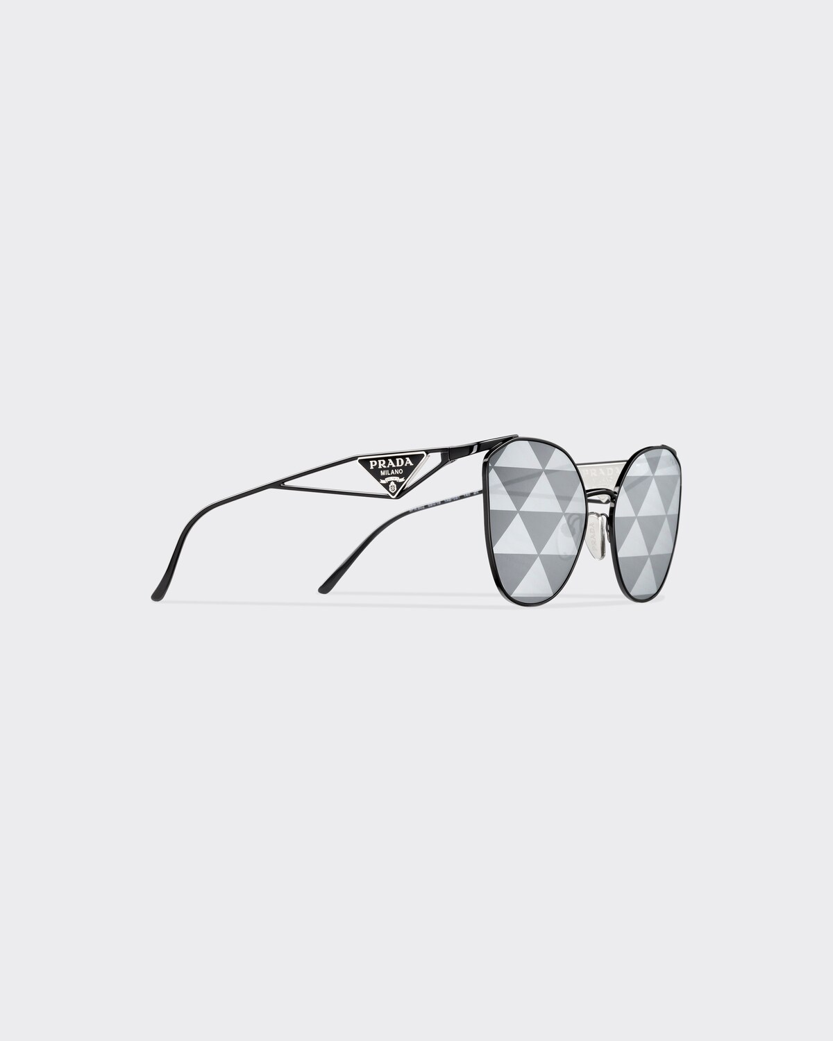 Black Triangle Lenses Sunglasses With Triangle Logo PRADA