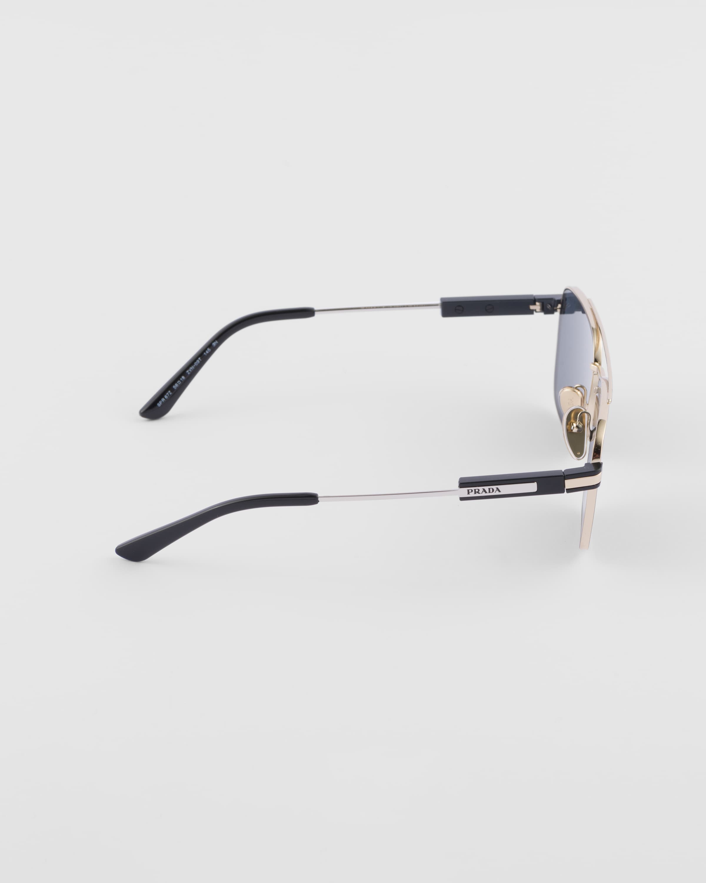 Graphite Lenses Sunglasses With Iconic Metal Plaque | PRADA Graphite Lenses Sunglasses With Iconic Metal Plaque | PRADA