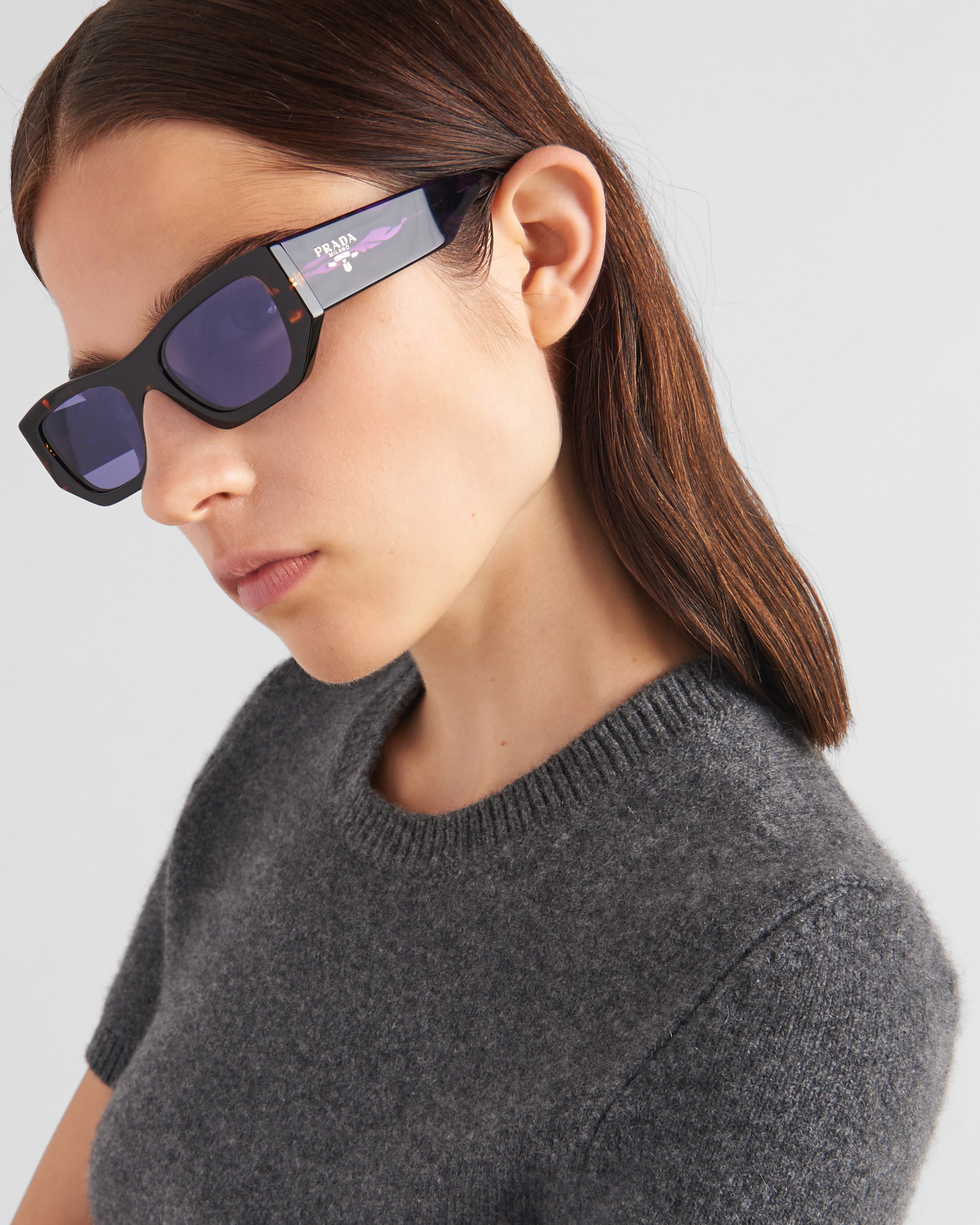 Prada PR14YS Slim Sunglasses in Talc White – Designer Daydream