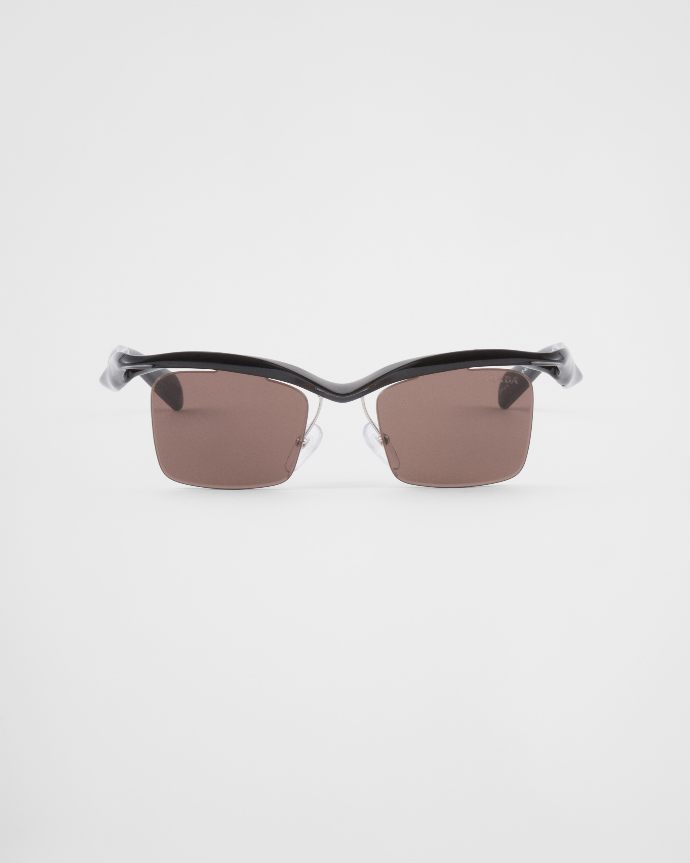 Prada Runway Rectangular Sunglasses In Sienna