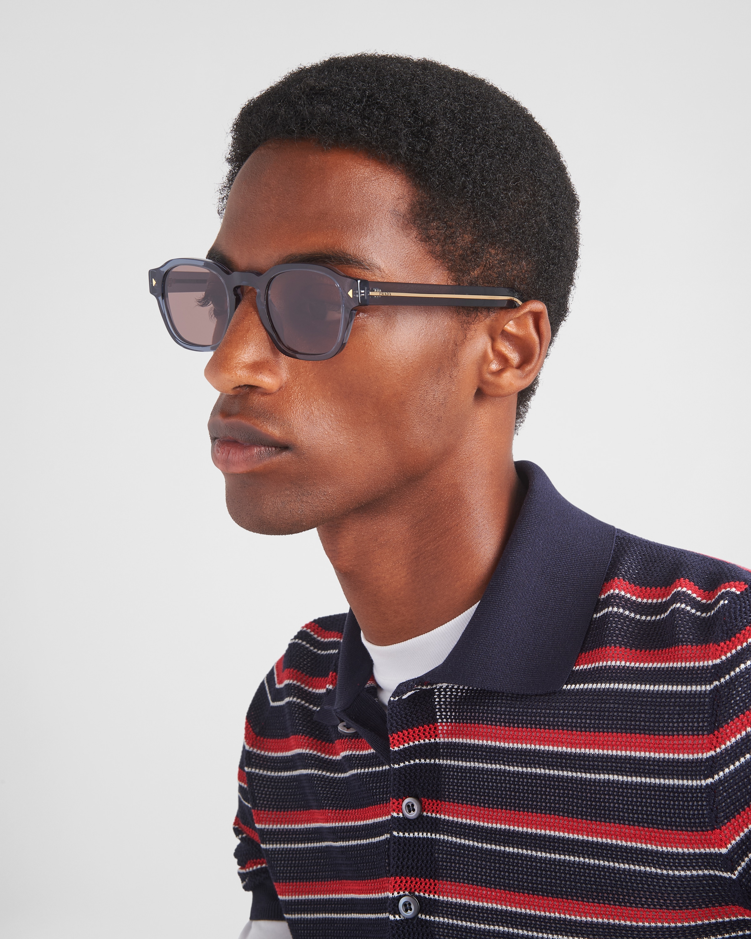 Bark Brown Sunglasses with iconic metal plaque | PRADA - United States
