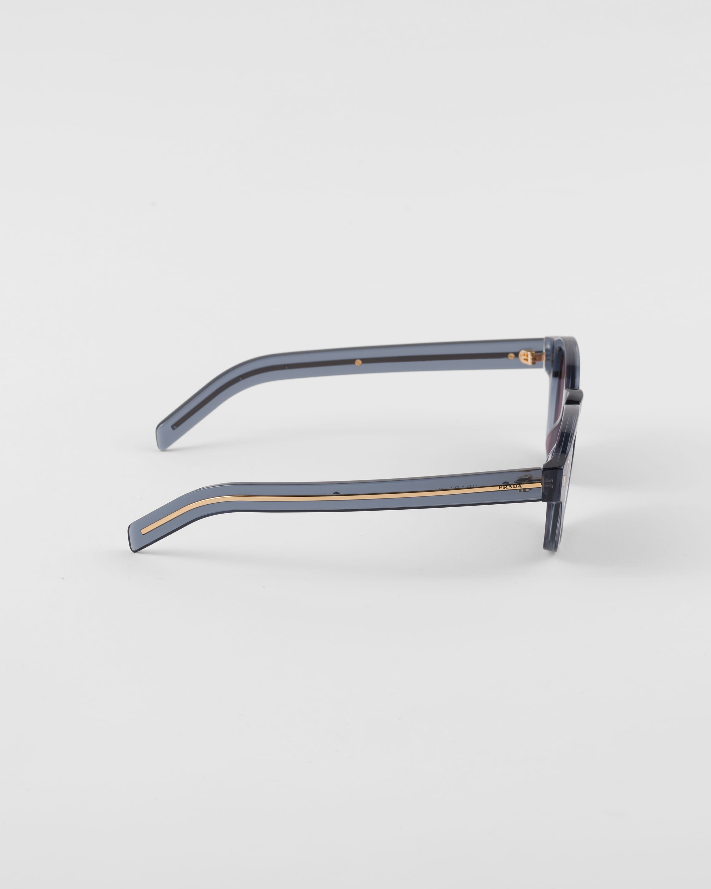 Prada Sunglasses With Iconic Metal Plaque In Bark Brown