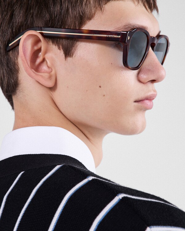 Sunglasses with the iconic metal plaque - Turquoise Lenses Sunglasses with the iconic metal plaque - Turquoise Lenses