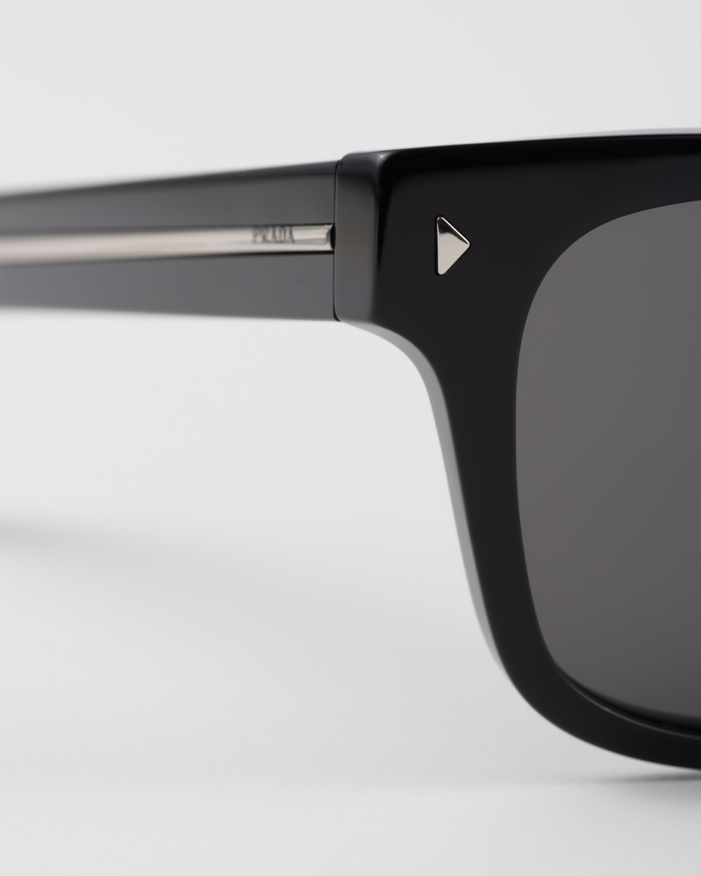 Prada Sunglasses With Iconic Metal Plaque In Lenses Ardesia Crist