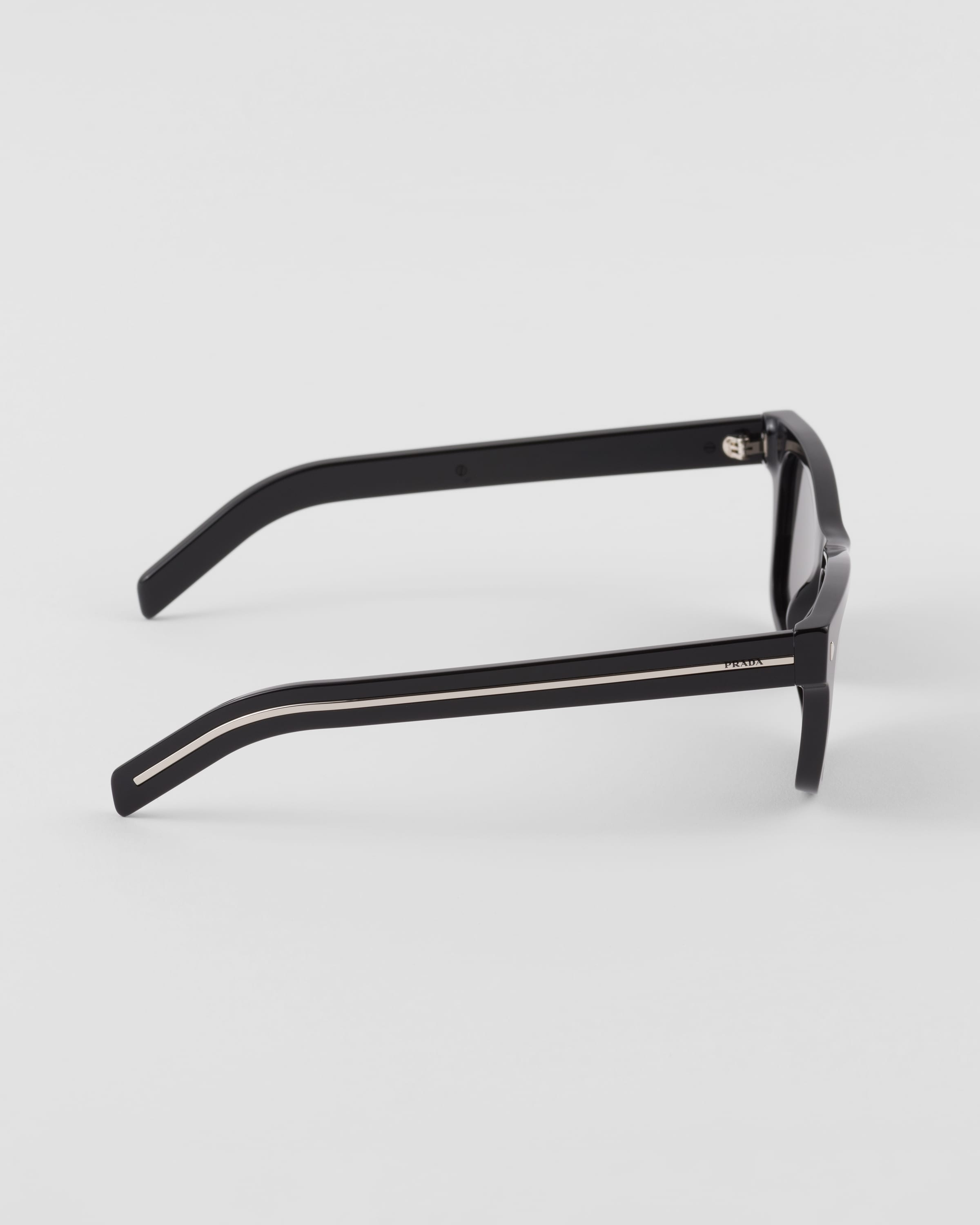 Prada Sunglasses With Iconic Metal Plaque In Lenses Ardesia Crist