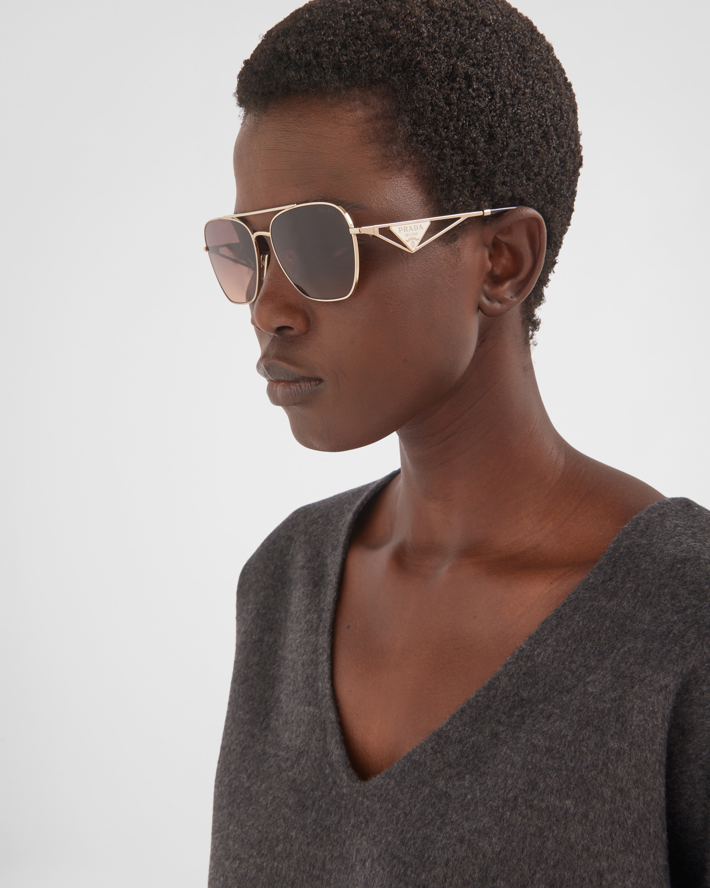 Prada aviator shop sunglasses womens