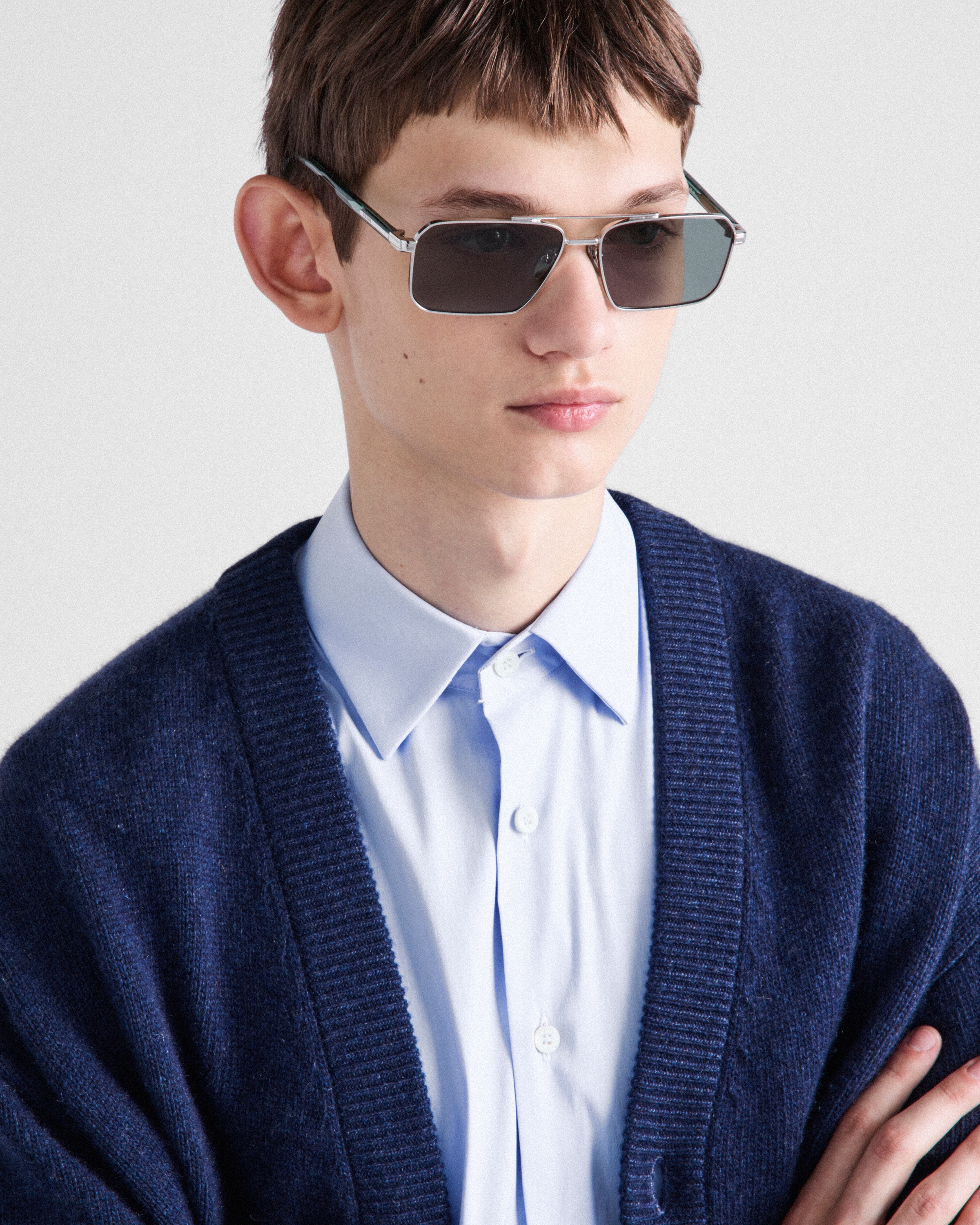 Prada Sunglasses With Logo In Eden Green Lenses