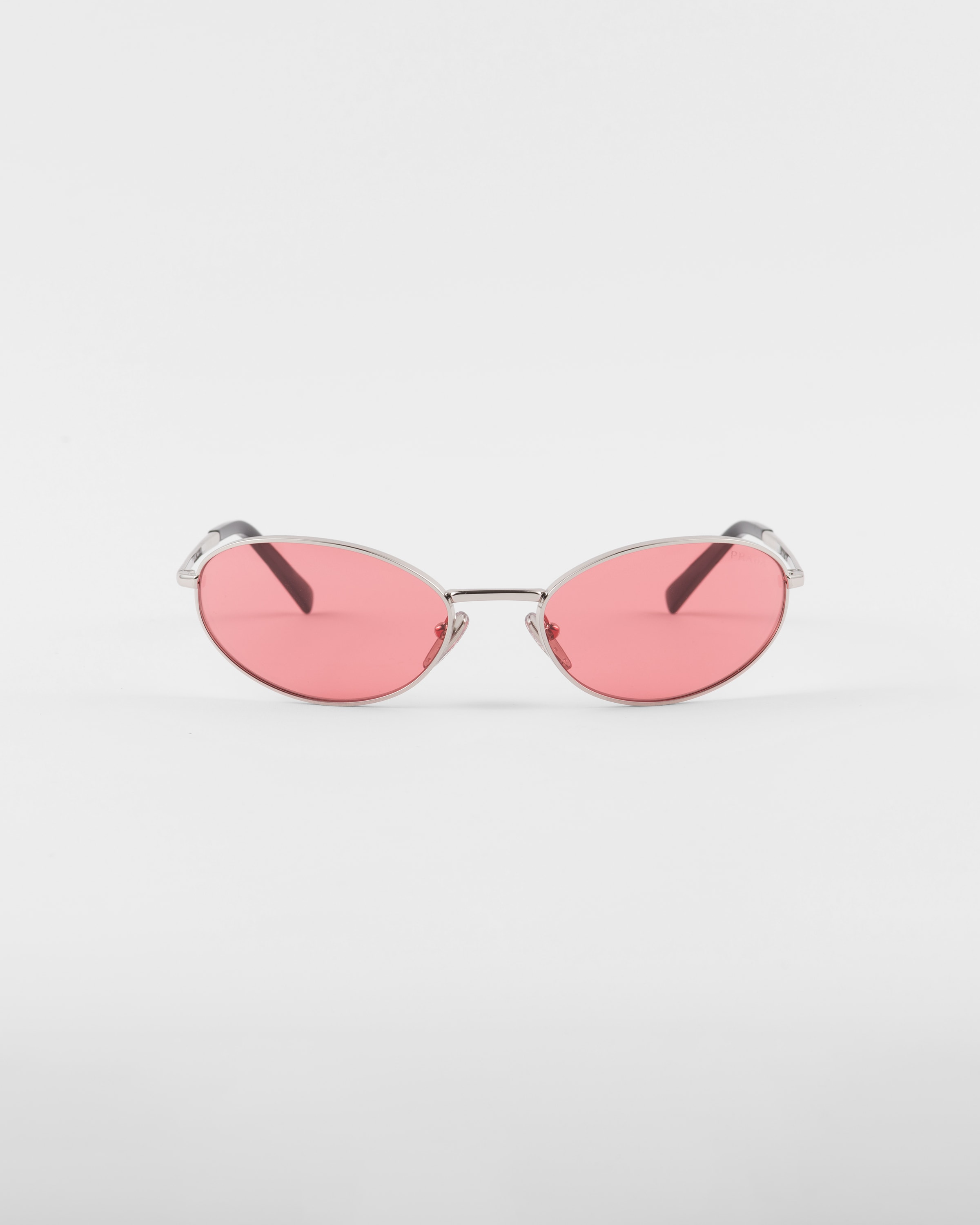 Prada Sunglasses With The  Logo In Fiery Red Lenses