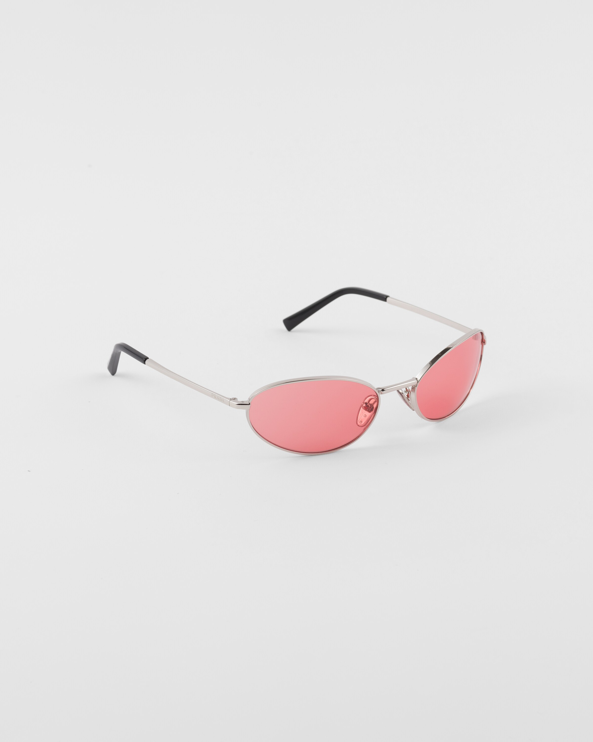 Shop Prada Sunglasses With The  Logo In Fiery Red Lenses