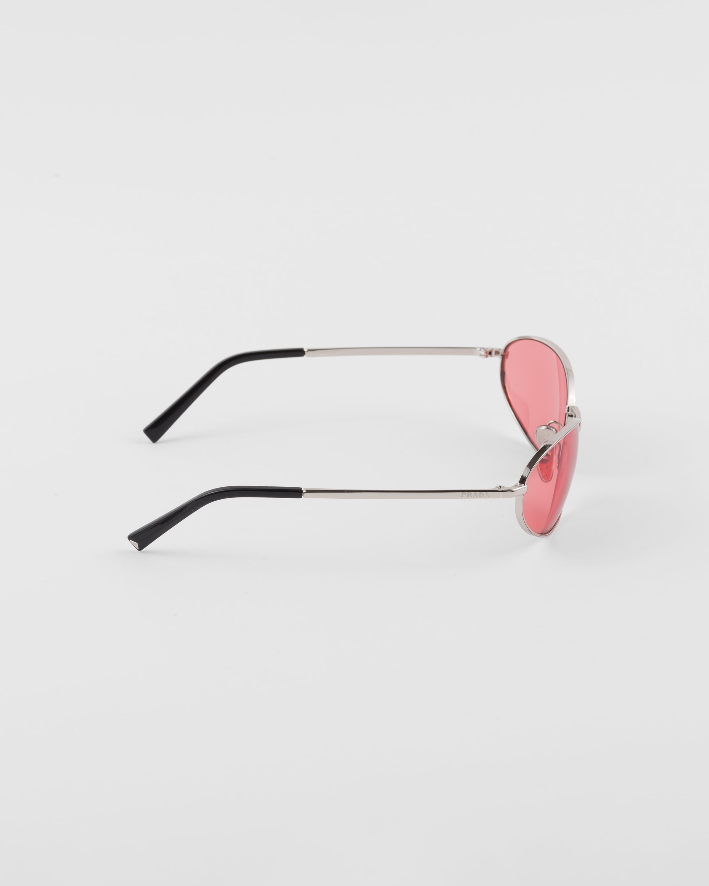 Shop Prada Sunglasses With The  Logo In Fiery Red Lenses