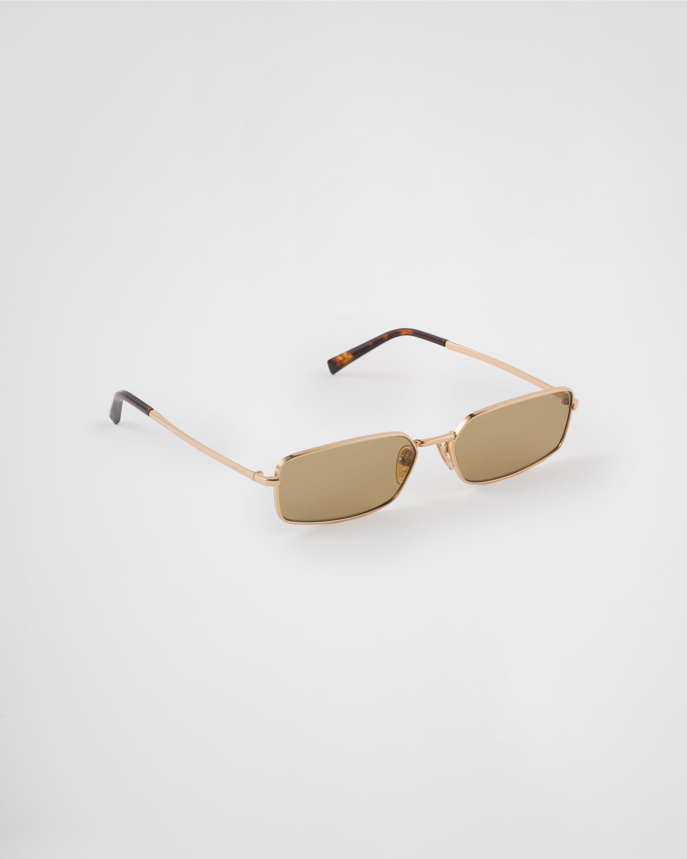 Shop Prada Sunglasses With The  Logo In Olive Green Lenses