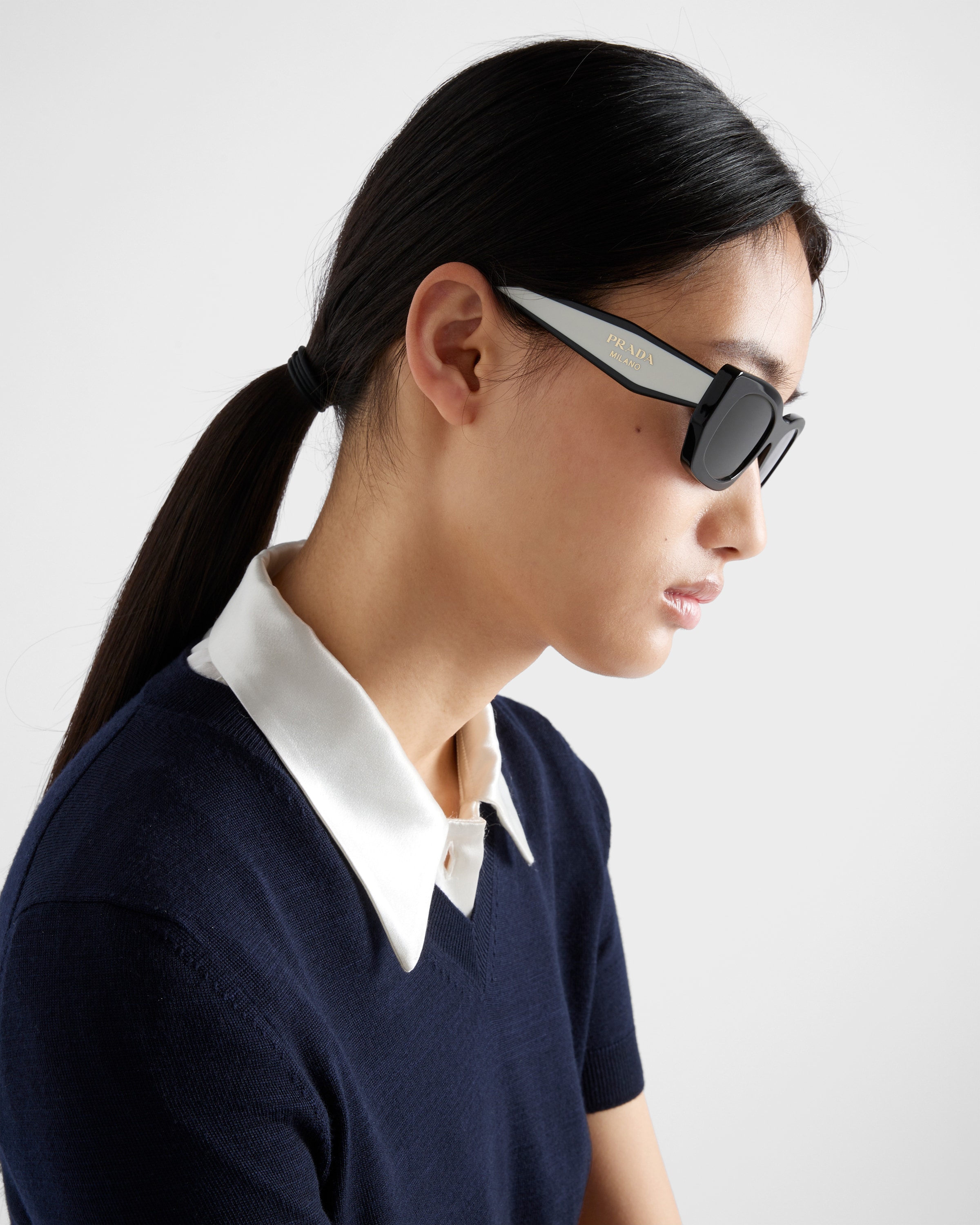 Slate Gray Lenses Sunglasses With The Prada Logo | PRADA - United