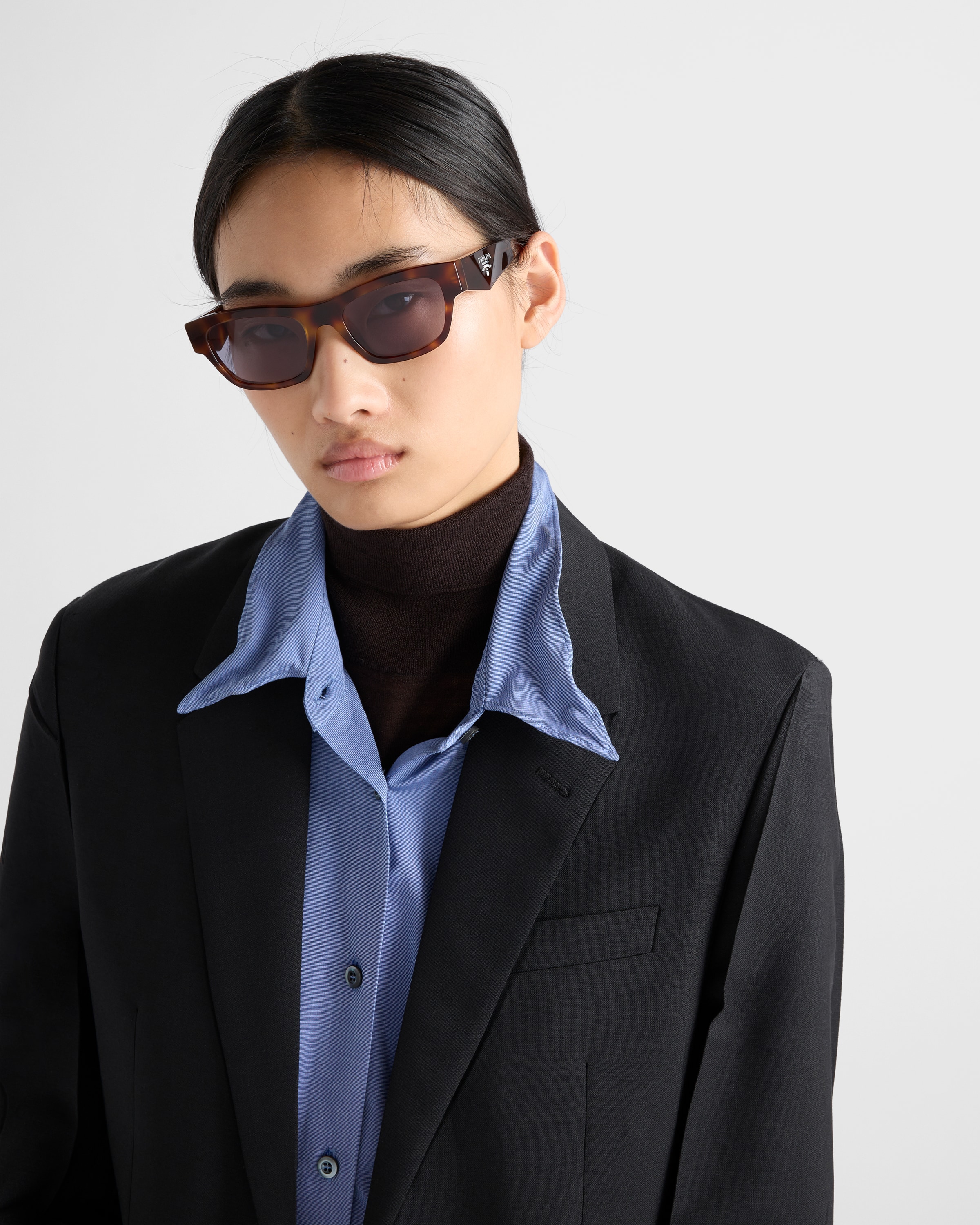 PRADA スクエアフレムサンクラス PRB09S 15W03N Dark blue denim lenses Prada Symbole sunglasses | PRADA