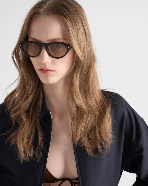 Prada sunglasses with the iconic metal plaque Prada sunglasses with the iconic metal plaque