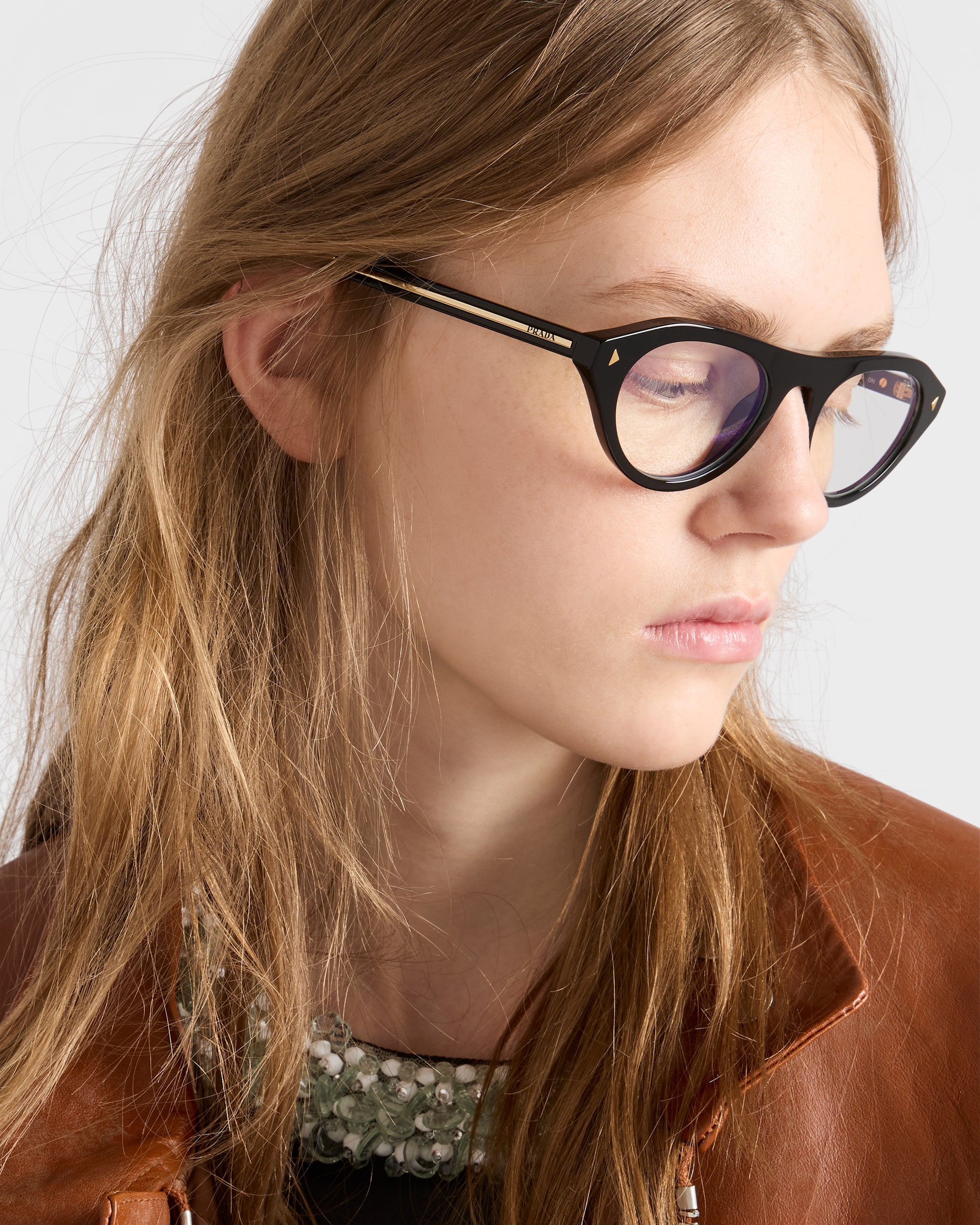 Crystal Lenses Prada Sunglasses With The Iconic Metal Plaque