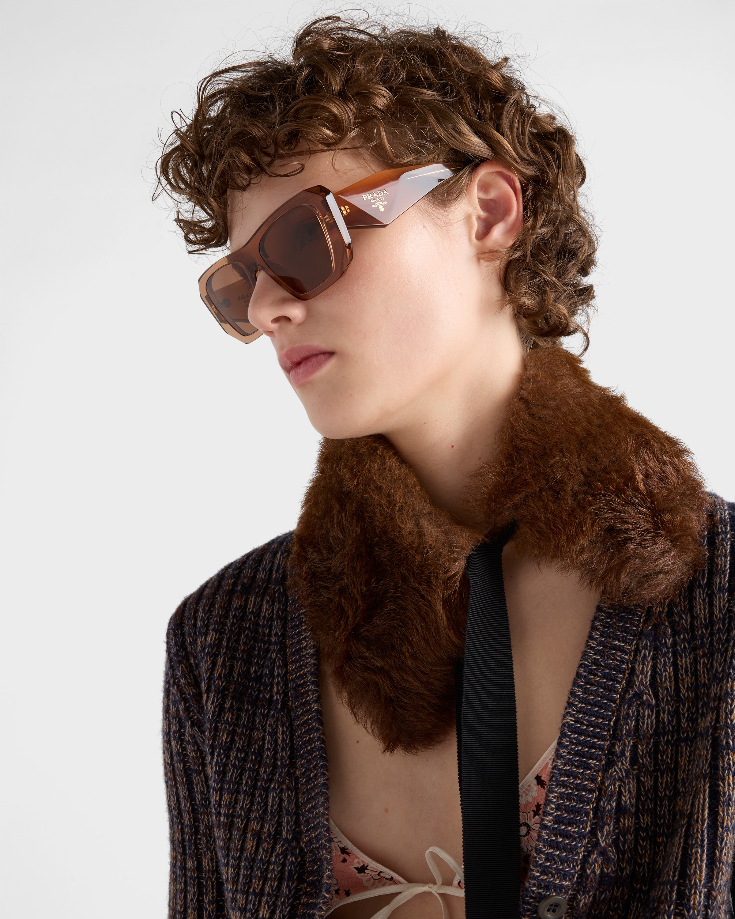Chocolate brown lenses Prada Symbole sunglasses | PRADA - United