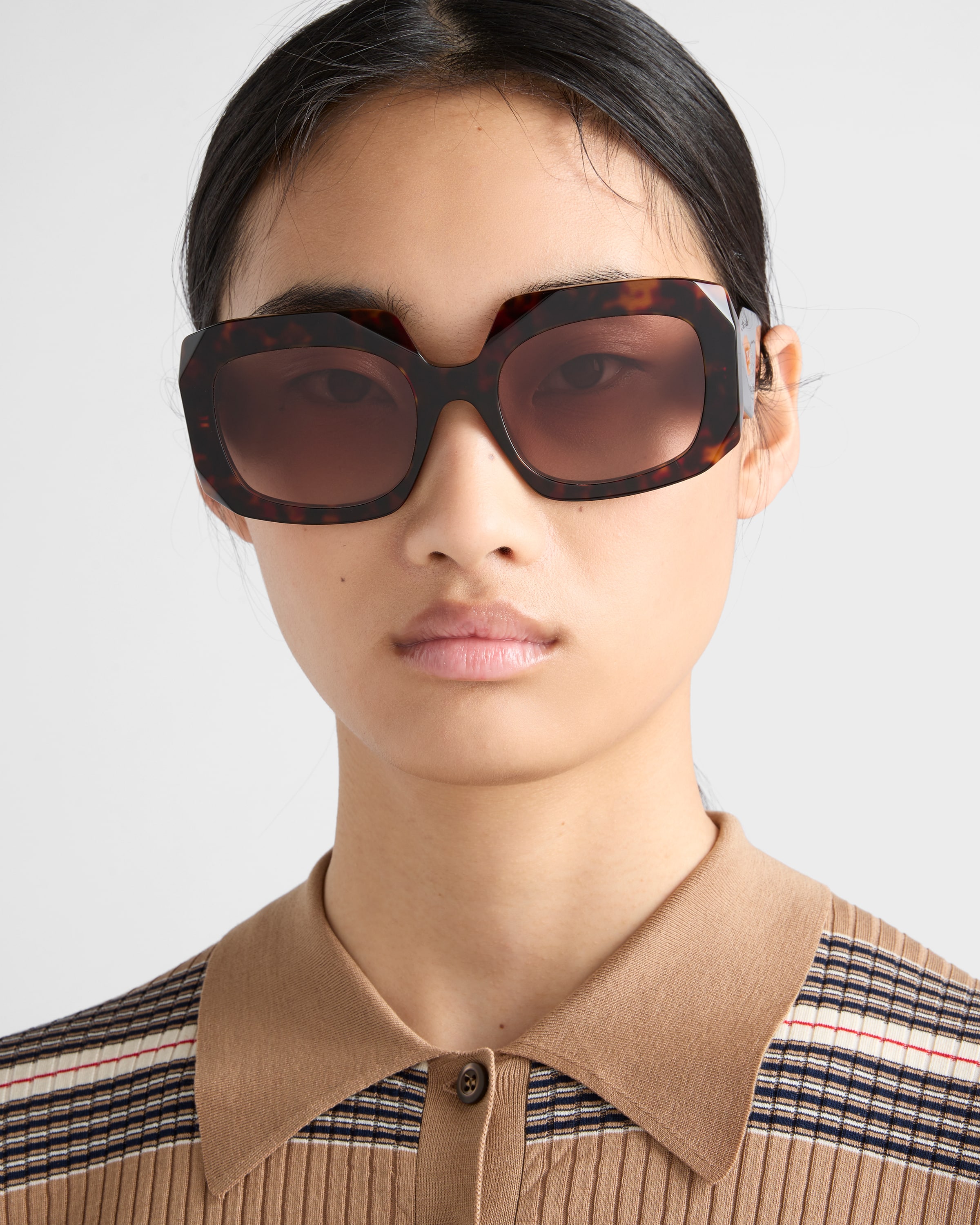 Coffee brown Lenses Prada Symbole sunglasses | PRADA - United States