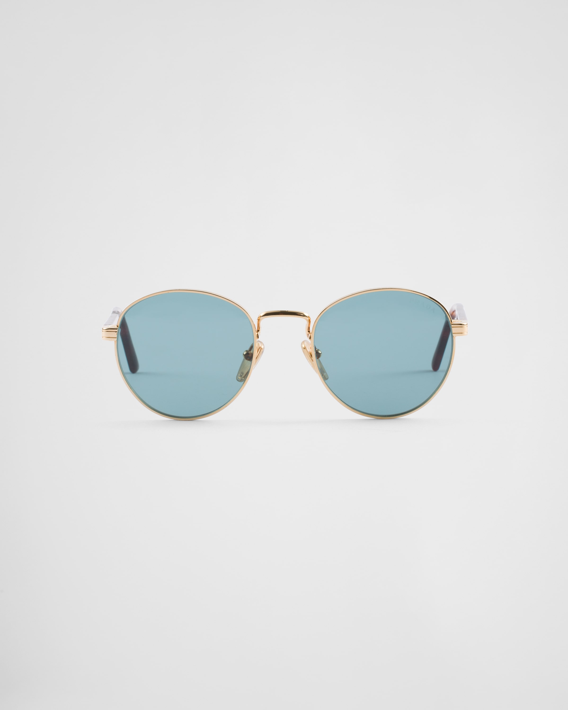 Lake Blue Lenses Sunglasses With The Iconic Metal Plaque | PRADA