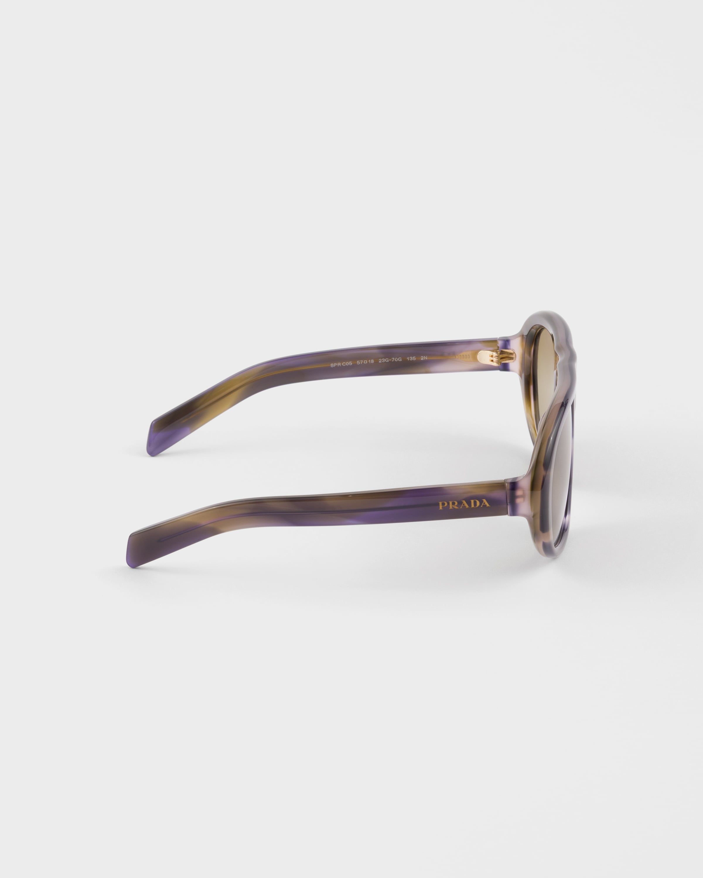 Prada Tortoiseshell Oval Sunglasses with Olive-Green Lenses Forest Green Lenses Prada Eyewear Collection Sunglasses  main image 2